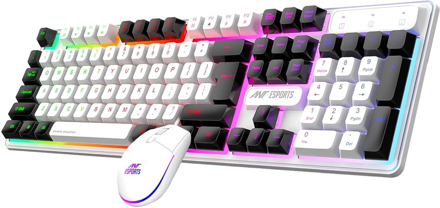 Ant Esports KM1610 LED Keyboard & Mouse Combo – 7‑Color RGB