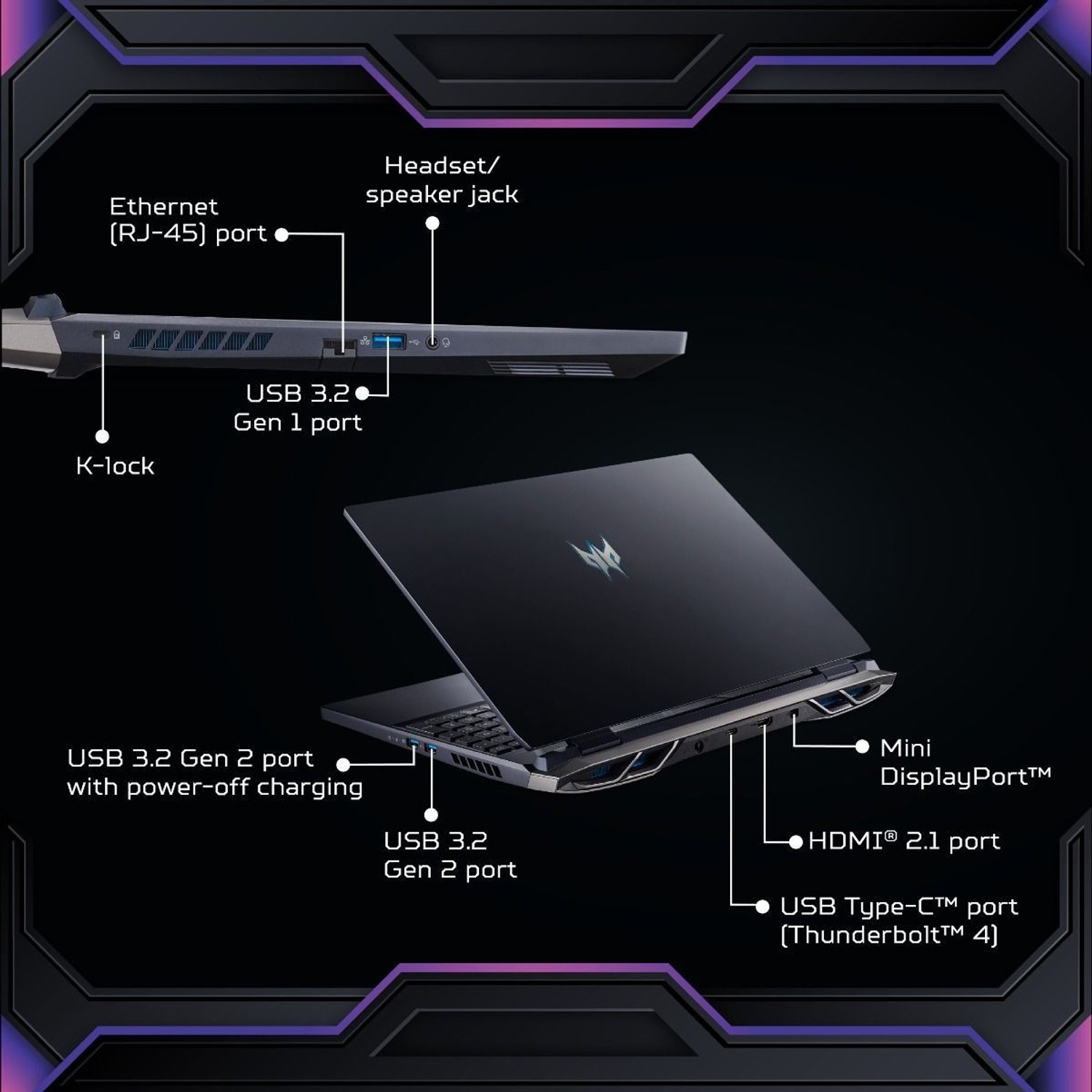 Image of Acer Predator Helios 300 Intel Core i9 12th Gen 12900H - (16 GB /1 TB SSD /Windows 11 Home /6 GB Graphics /NVIDIA GeForce RTX 3060) PH315-55 / PH315-55-99Z6 Gaming Laptop