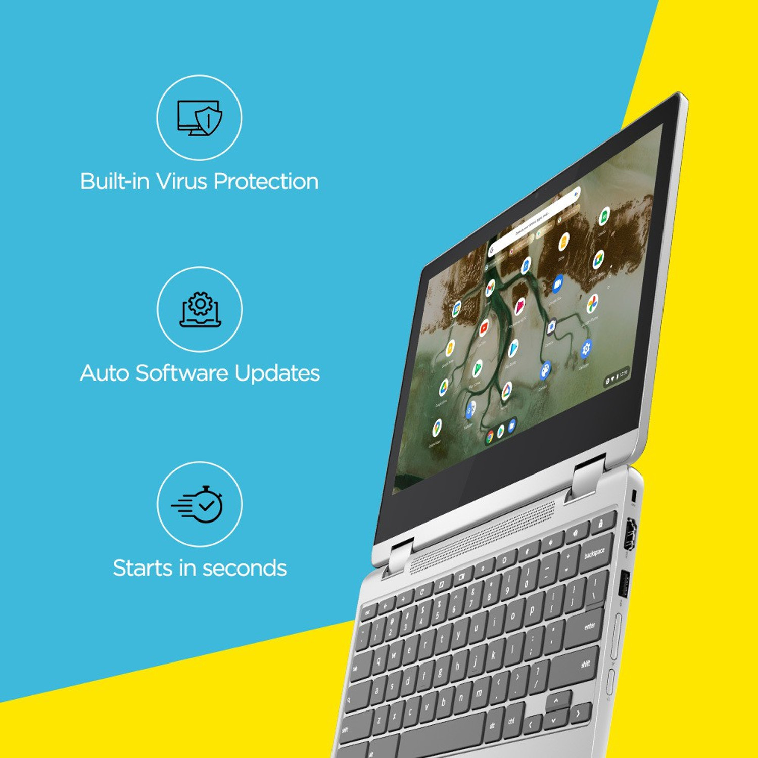 Image of Lenovo Chromebook Intel Celeron Dual Core N4500 - (4 GB /128 GB EMMC Storage /Chrome OS) CB 11IJL6 Chromebook