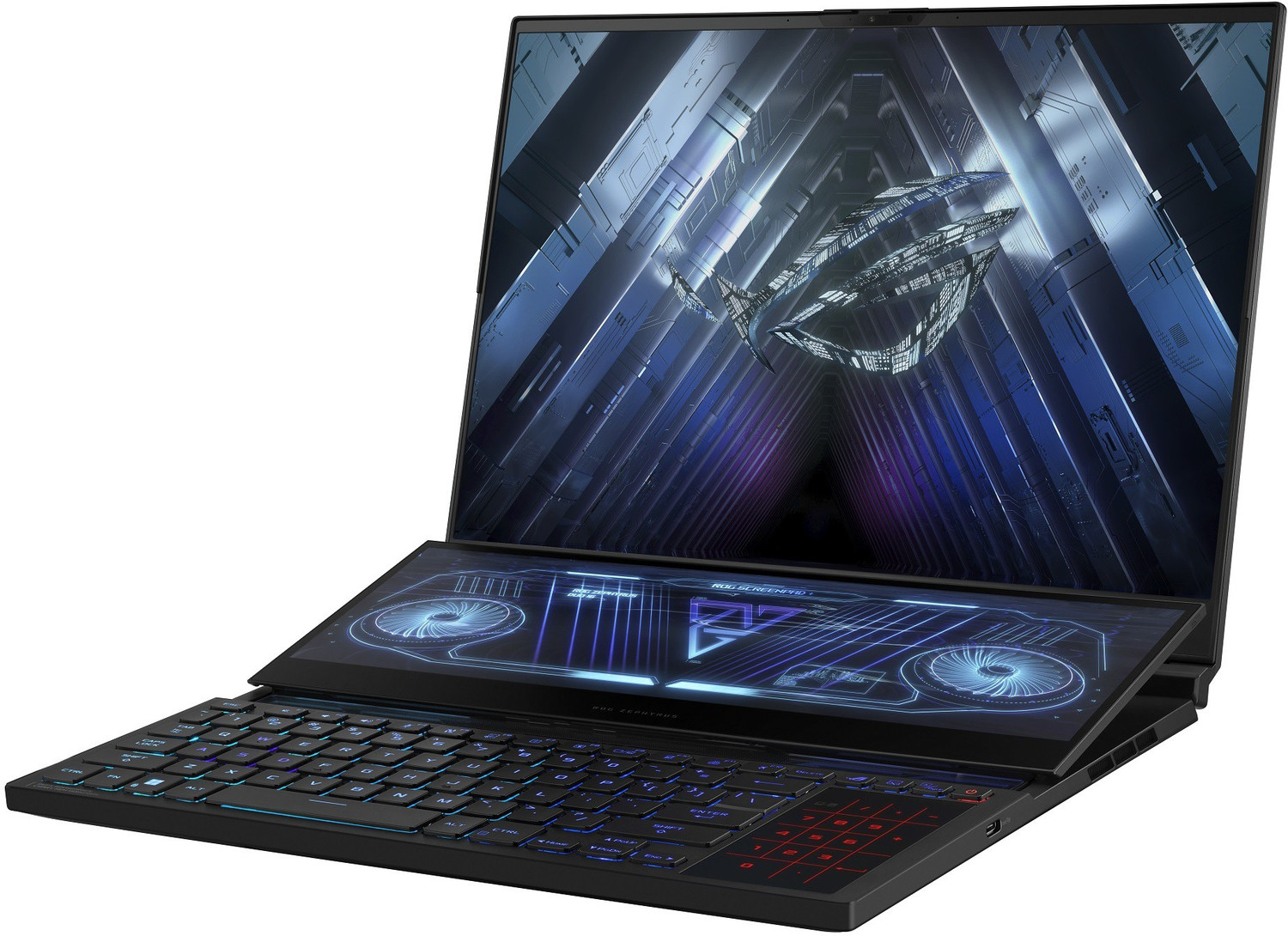 Image of ASUS ROG Zephyrus Duo 16 Dual Screen Laptop with 90Whr Battery AMD Ryzen 7 Octa Core 6800H - (32 GB /2 TB SSD /Windows 11 Home /6 GB Graphics /NVIDIA GeForce RTX 3060) GX650RM-LS019WS Gaming Laptop