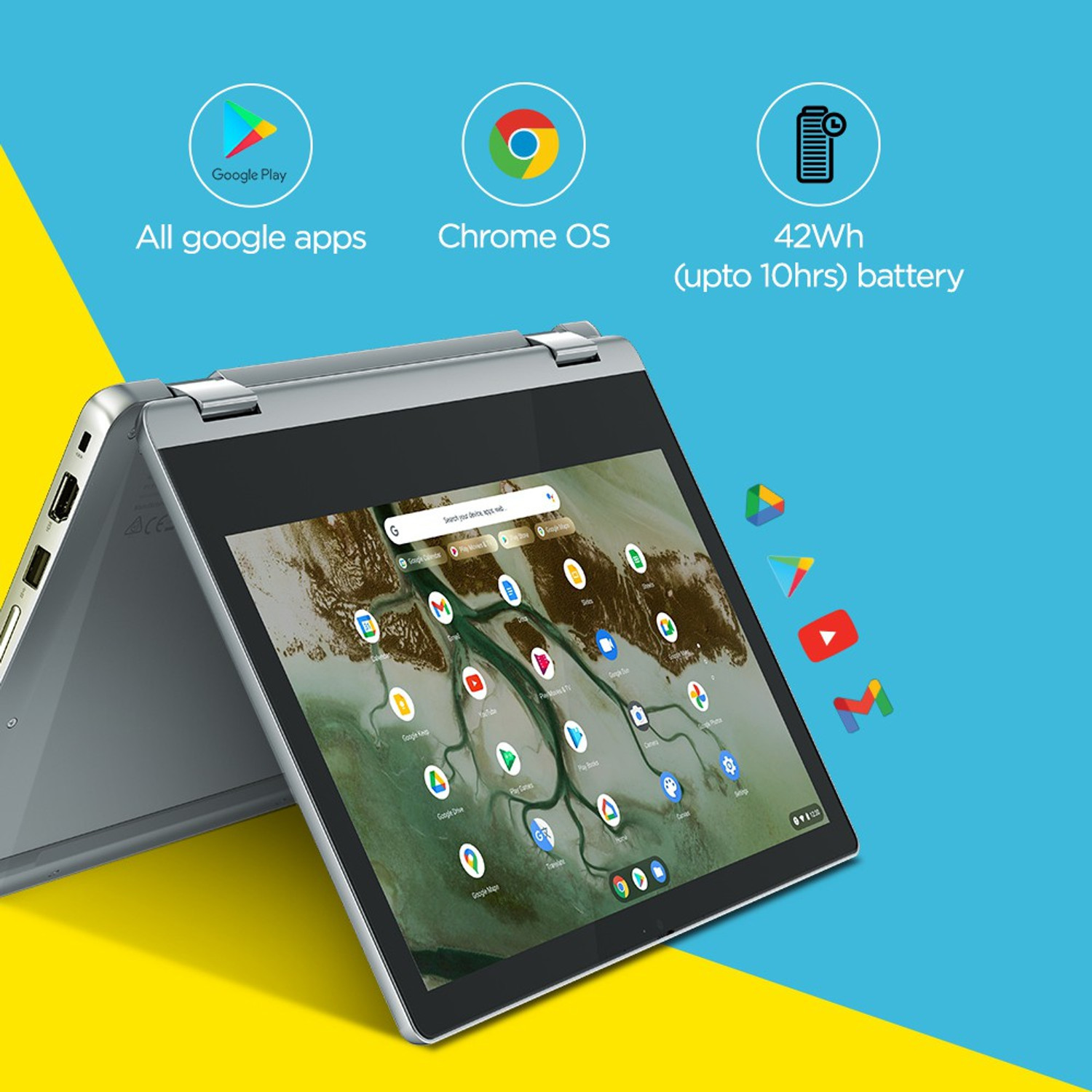 Image of Lenovo Chromebook Intel Celeron Dual Core N4500 - (4 GB /128 GB EMMC Storage /Chrome OS) CB 11IJL6 Chromebook