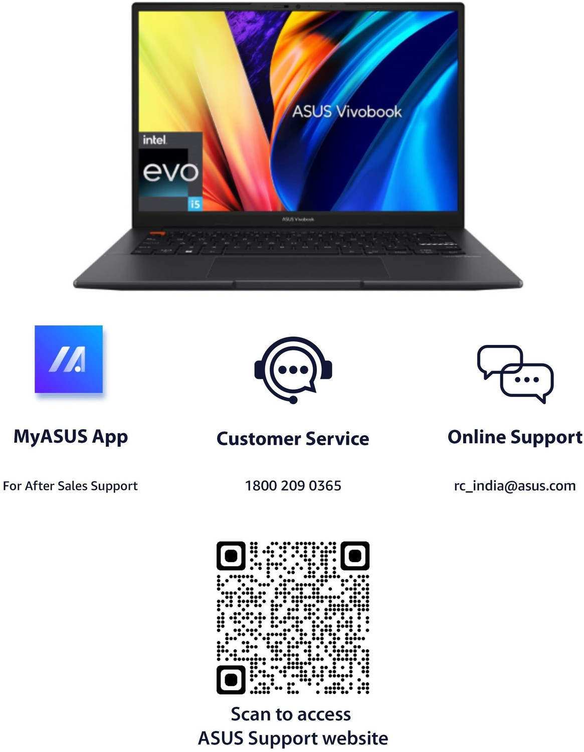 Image of ASUS Vivobook S 14 Intel EVO H-Series, with Backlit Keyboard, Intel Core i5 12th Gen 12500H - (16 GB /512 GB SSD /Windows 11 Home) S3402ZA-LY542WS Thin and Light Laptop