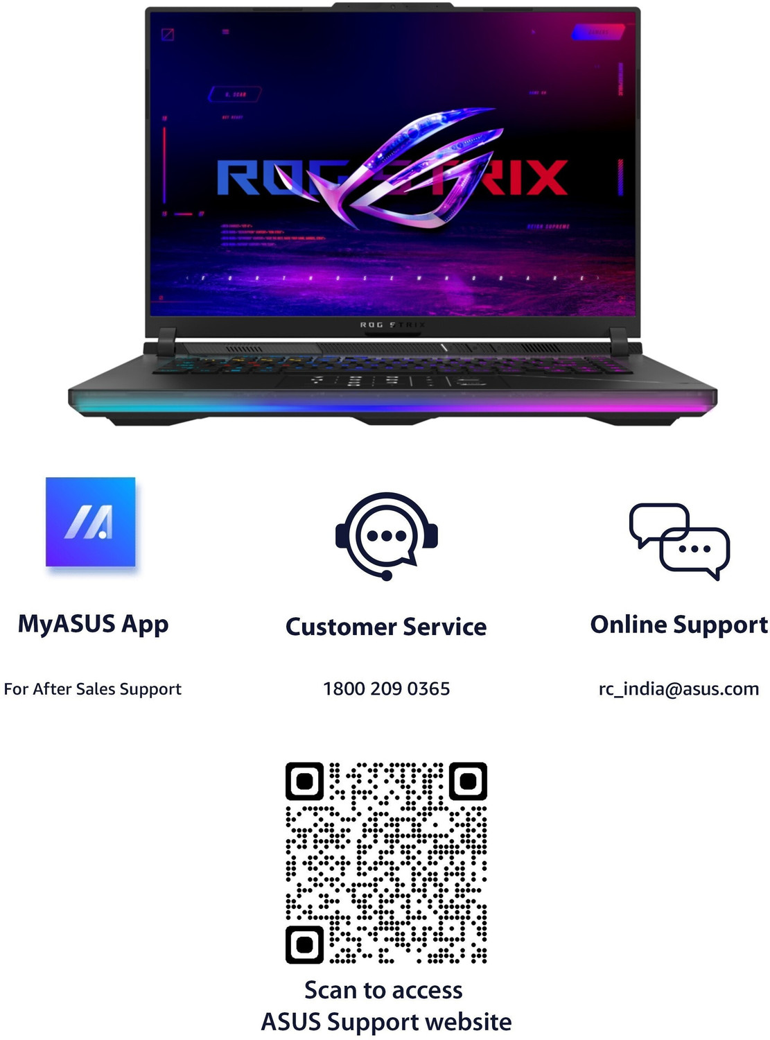 Image of ASUS ROG Strix SCAR 16 with 90WHr Battery Intel HX-Series Intel Core i9 13th Gen 13980HX - (32 GB /1 TB SSD /Windows 11 Home /16 GB Graphics /NVIDIA GeForce RTX 4090 /240 HZ /175 TGP) G634JY-NM054WS Gaming Laptop