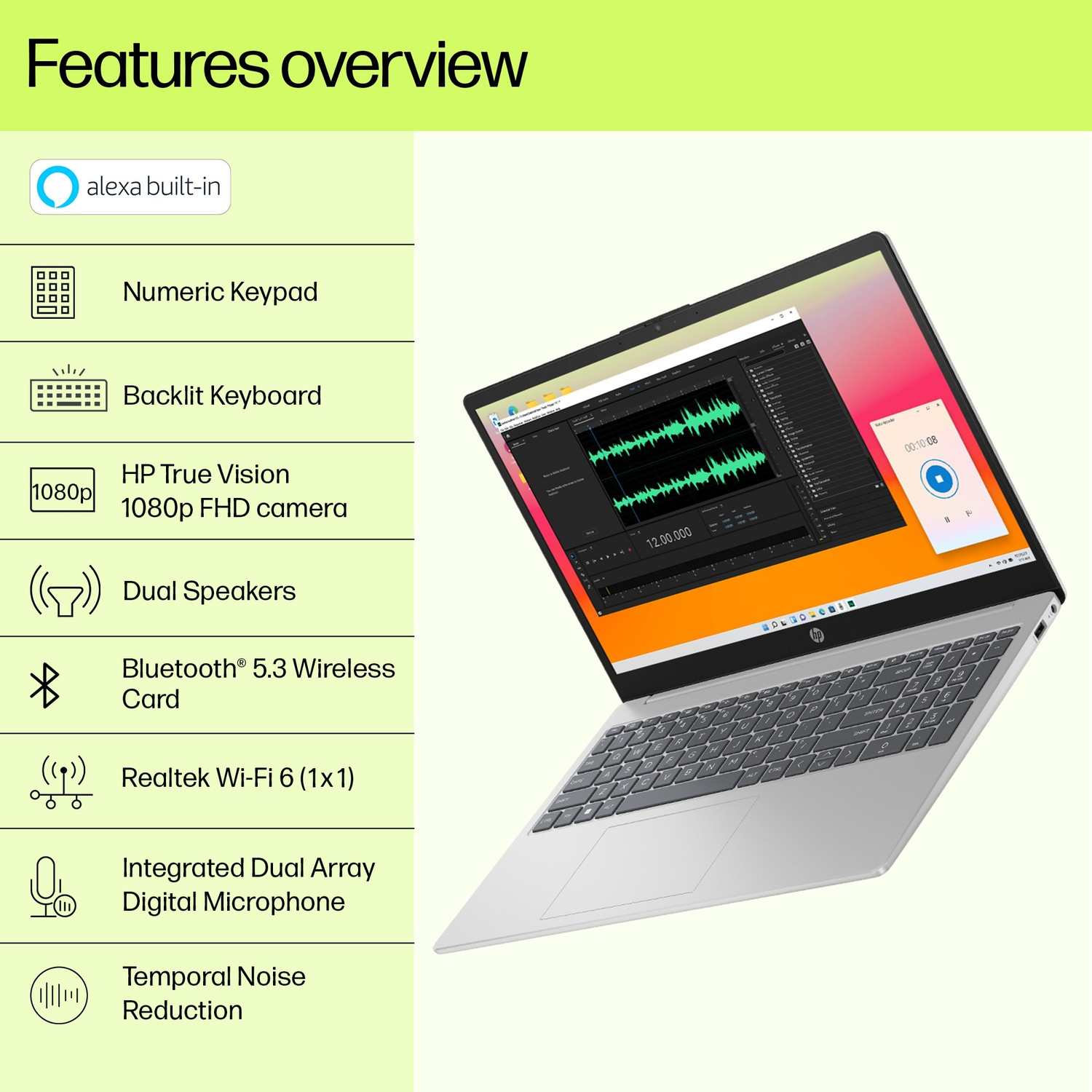 Image of HP 15s Intel Core i5 13th Gen 1335U - (8 GB /512 GB SSD /Windows 11 Home) 15-fd0011TU Thin and Light Laptop