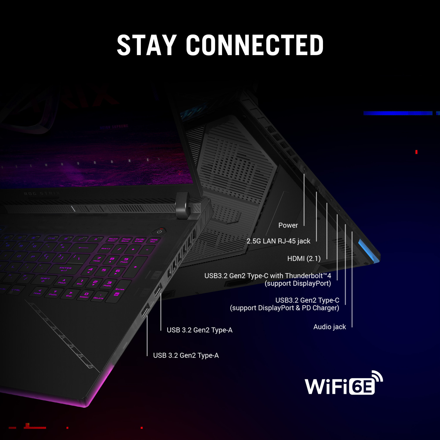 Image of ASUS ROG Strix SCAR 18 with 90WHr Battery Intel HX-Series Intel Core i9 13th Gen 13980HX - (32 GB /1 TB SSD /Windows 11 Home /12 GB Graphics /NVIDIA GeForce RTX 4080 /165 Hz /175 TGP) G834JZ-N5041WS Gaming Laptop