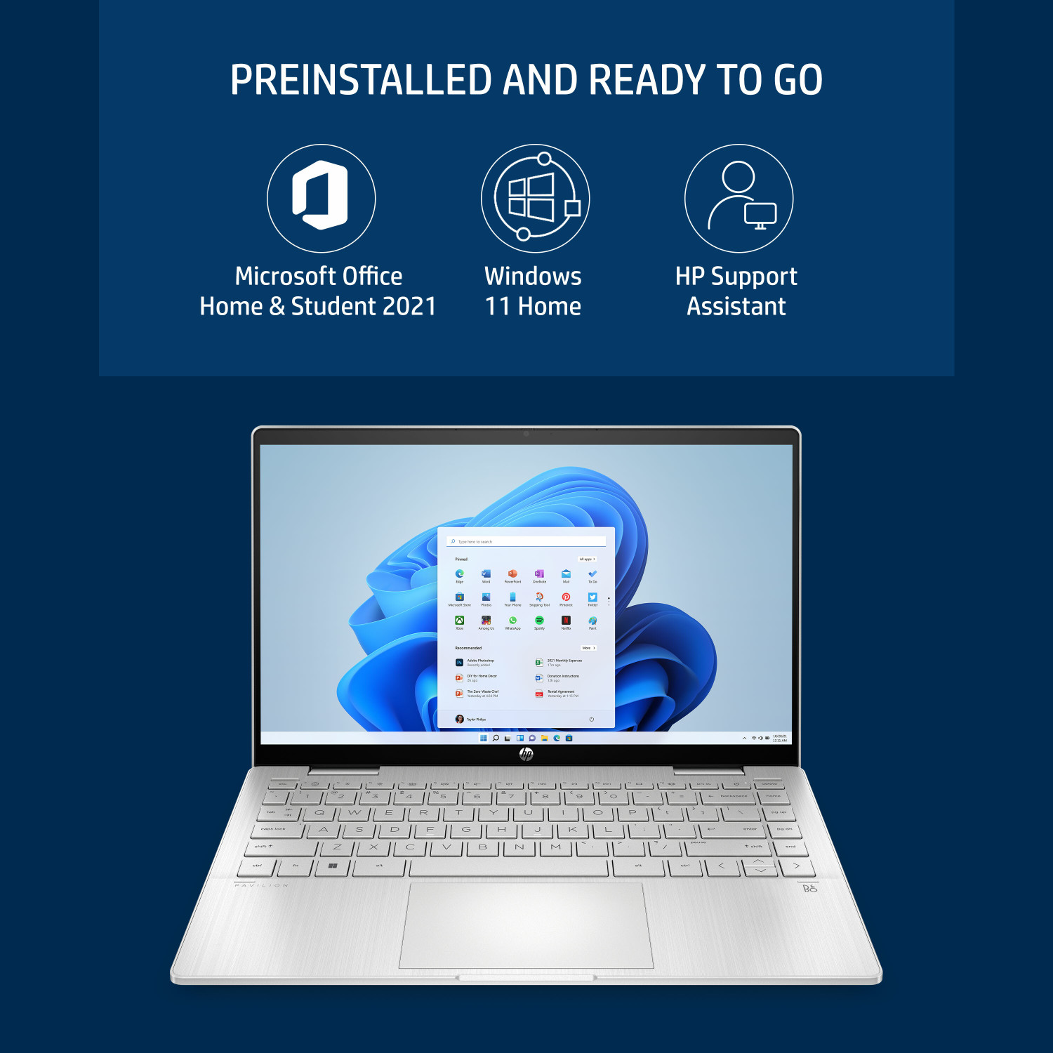 Image of HP Pavilion x360 Intel Core i5 12th Gen 1235U - (16 GB /512 GB SSD /Windows 11 Home) 14-ek0074TU 2 in 1 Laptop