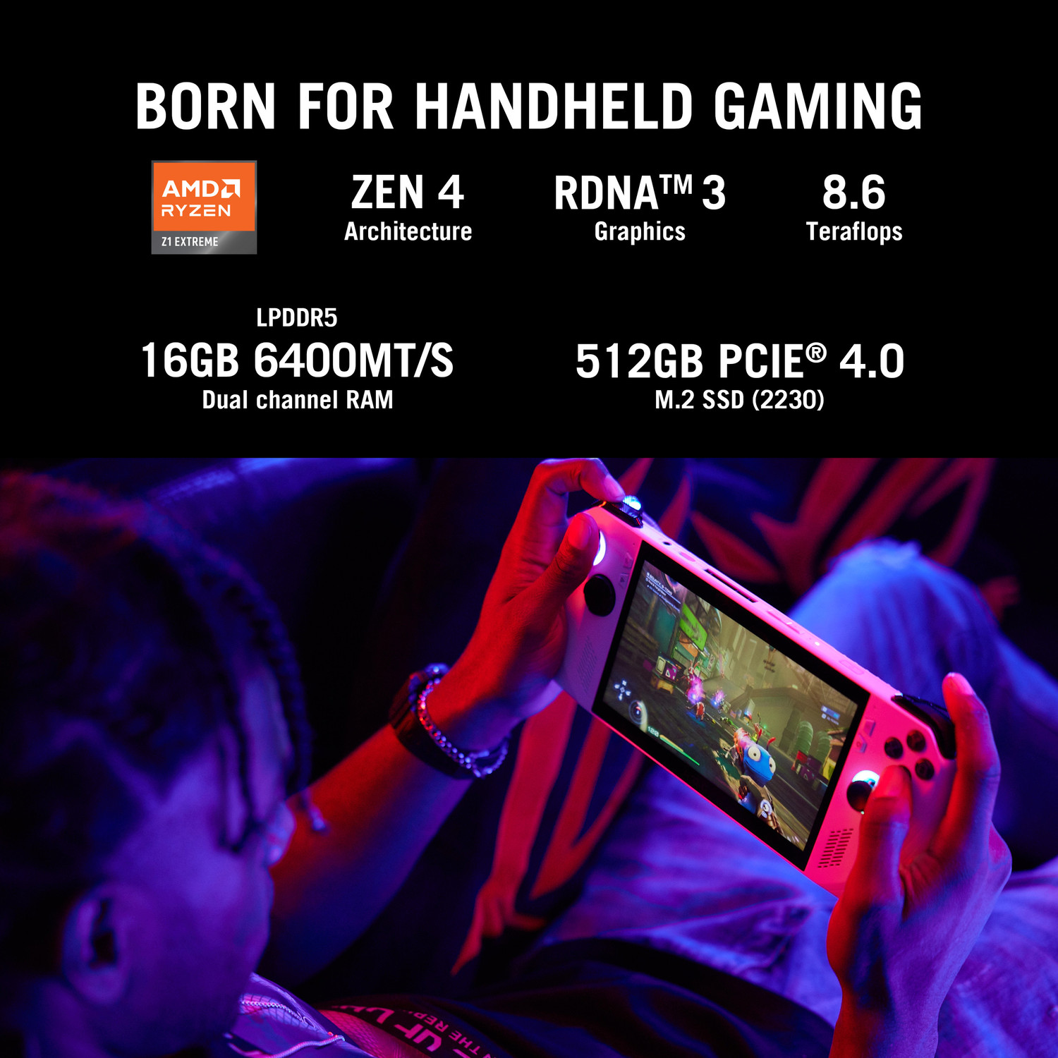 Image of ASUS ROG Ally AMD Ryzen Z1 Octa Core Extreme - (16 GB /512 GB SSD /Windows 11 Home) RC71L-NH001W Handheld Gaming PC
