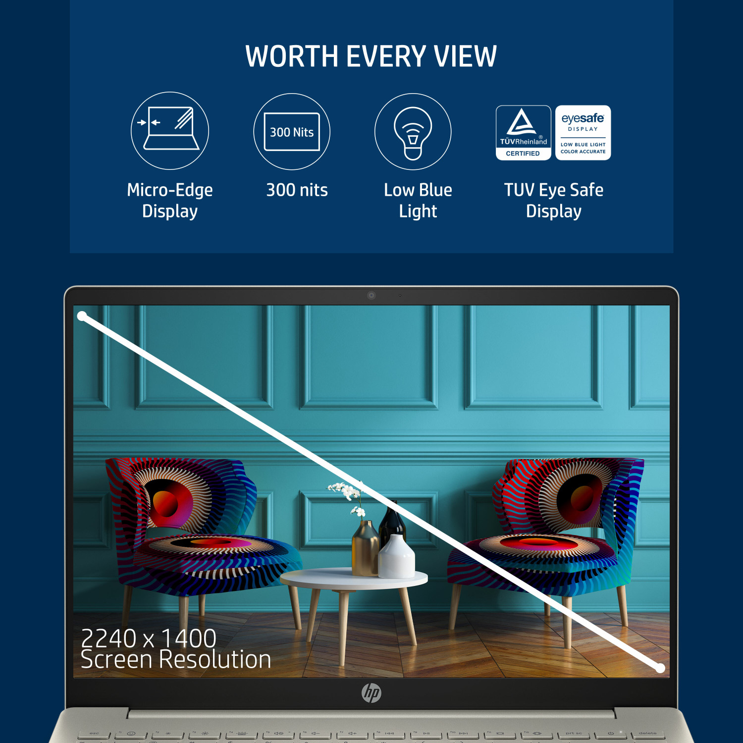 Image of HP Pavilion Plus Creator Eyesafe Intel Core i5 12th Gen 12500H - (16 GB /512 GB SSD /Windows 11 Home) 14-eh0025TU Thin and Light Laptop