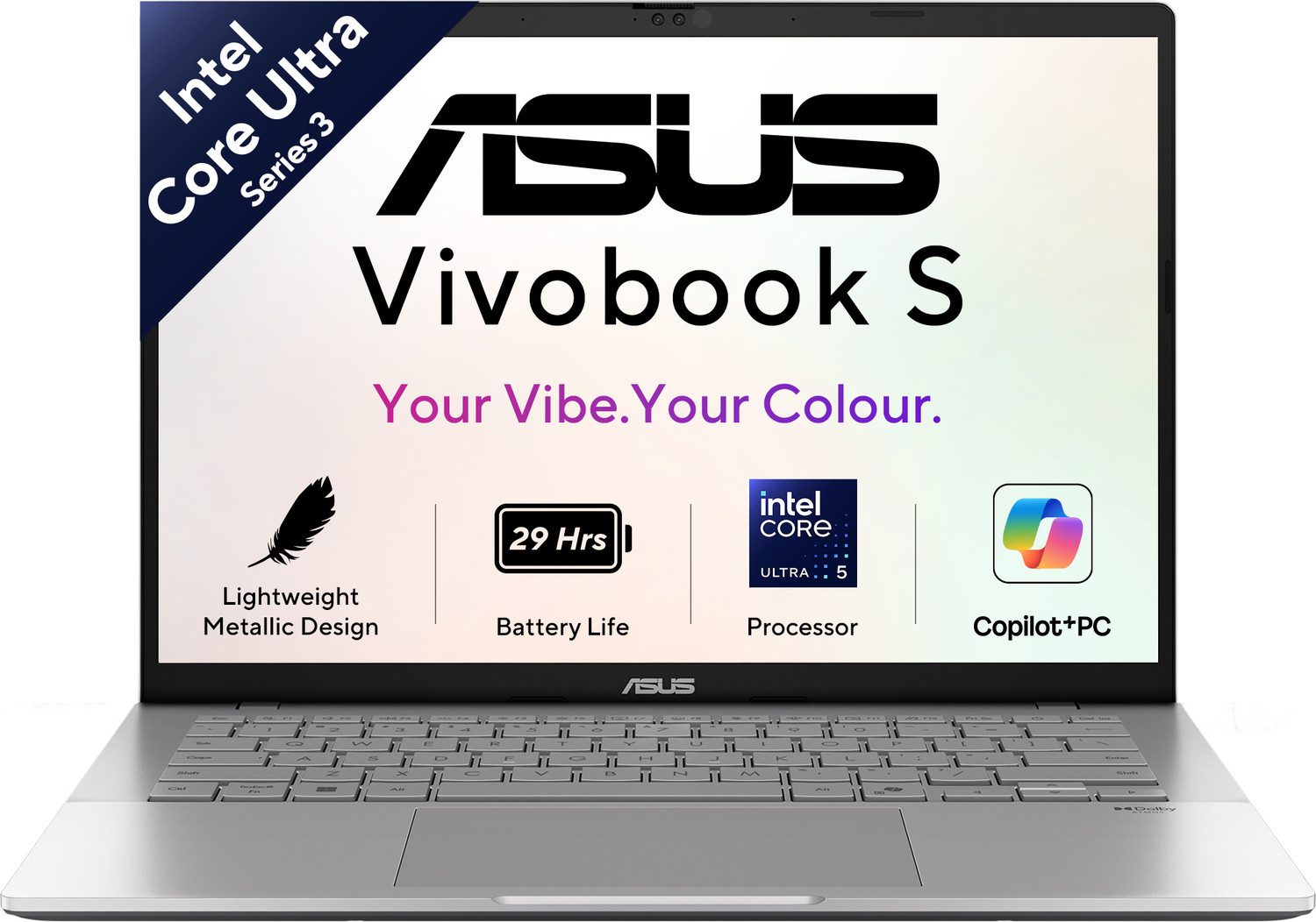 Image of ASUS Vivobook S14 AMD Ryzen 7 350 - (16 GB /1 TB SSD /Windows 11 Home) M3407KA-SF048WS Business Laptop (14 inch, Cool Silver, 1.59 kg, With MS Office)