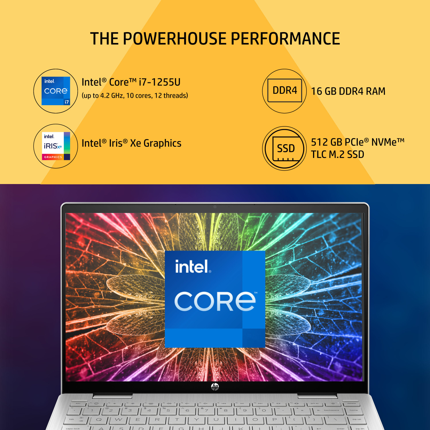 Image of HP Pavilion x360 Intel Core i7 12th Gen 1255U - (16 GB /512 GB SSD /Windows 11 Home) 14-ek0088TU Thin and Light Laptop