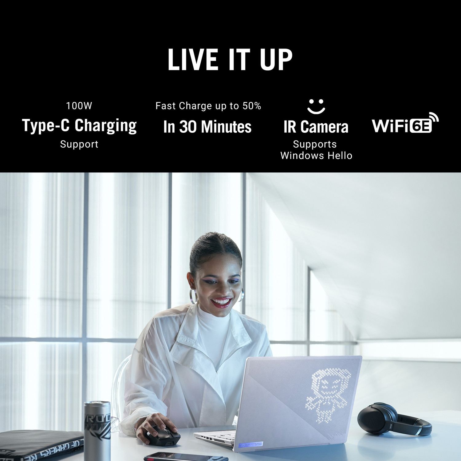 Image of ASUS ROG Zephyrus G14 AMD Ryzen 9 Octa Core AMD R9-6900HS - (32 GB /1 TB SSD /Windows 11 Home /8 GB Graphics /AMD Radeon 6800S /120 Hz) GA402RK-L8147WS Gaming Laptop