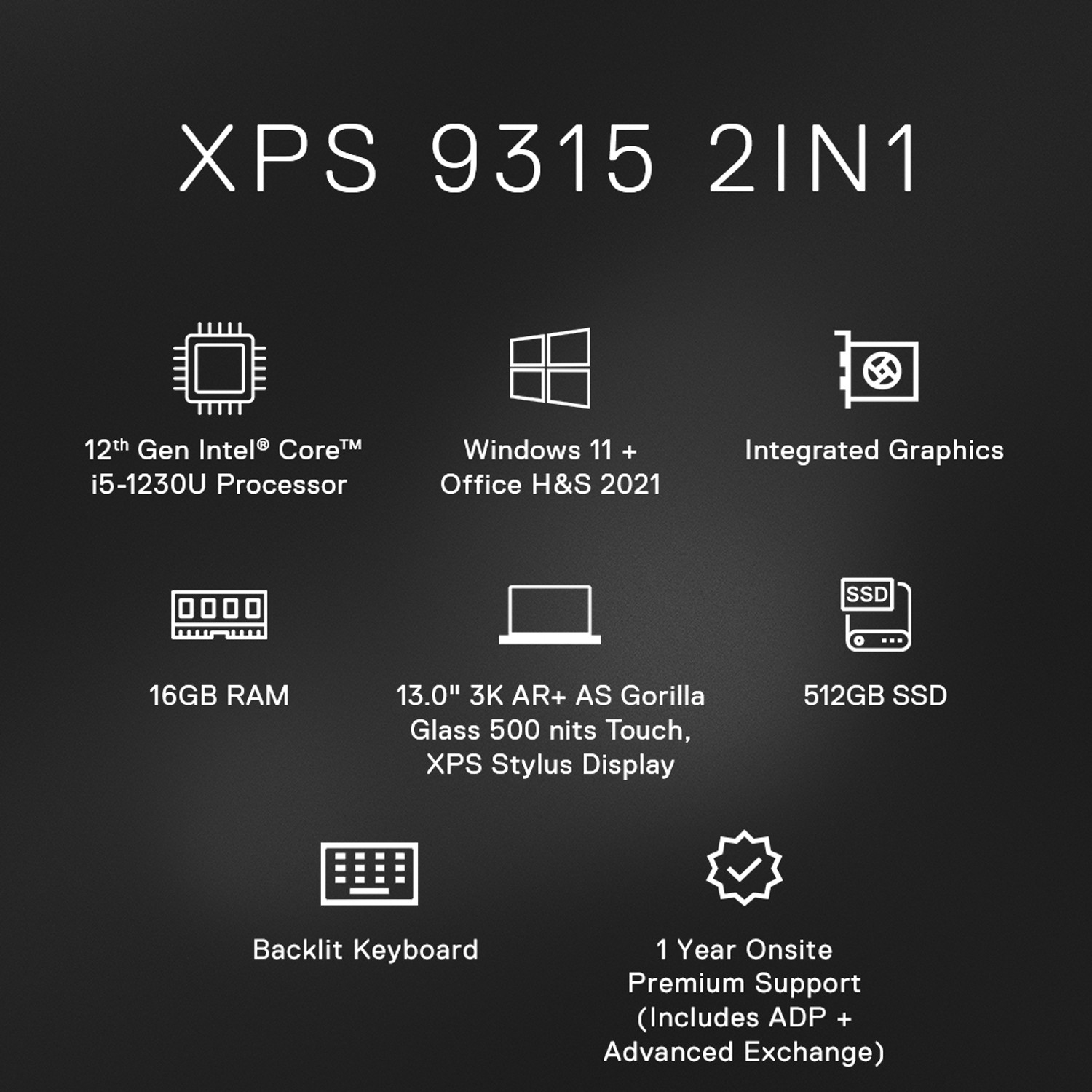 Image of DELL XPS Intel Core i5 12th Gen 1230U - (16 GB /512 GB SSD /Windows 11 Home) XPS 9315 Thin and Light Laptop