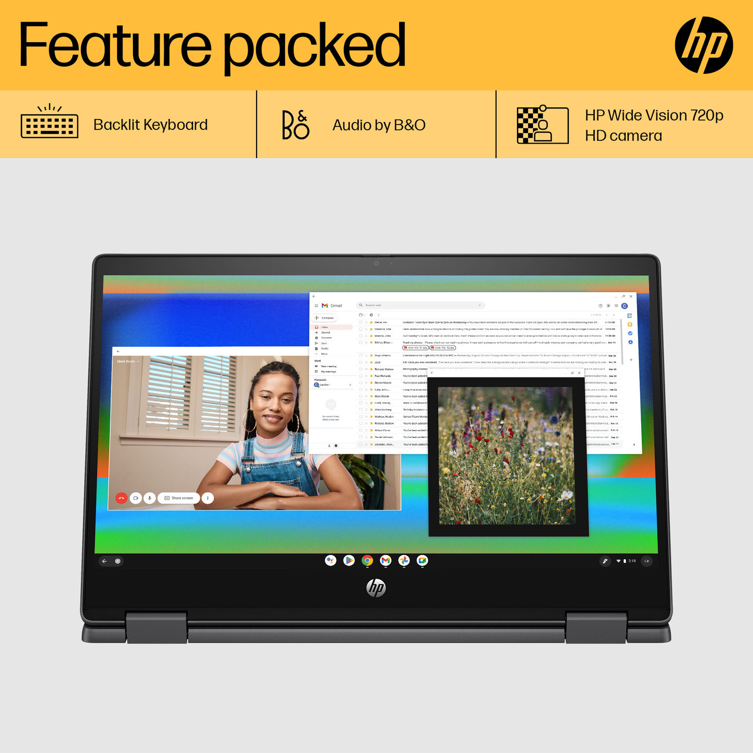 Image of HP Chromebook MediaTek Kompanio 1200 - (8 GB /256 GB SSD /Chrome OS) 13b-ca0006MU Chromebook