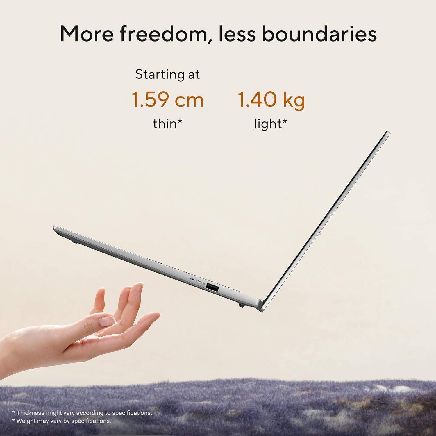 Image of ASUS Vivobook S14 AMD Ryzen 7 350 - (16 GB /1 TB SSD /Windows 11 Home) M3407KA-SF048WS Business Laptop (14 inch, Cool Silver, 1.59 kg, With MS Office)