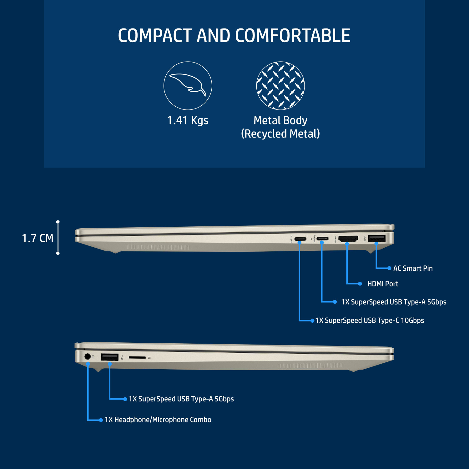 Image of HP Pavilion Plus Creator Eyesafe Intel Core i5 12th Gen 12500H - (16 GB /512 GB SSD /Windows 11 Home) 14-eh0025TU Thin and Light Laptop