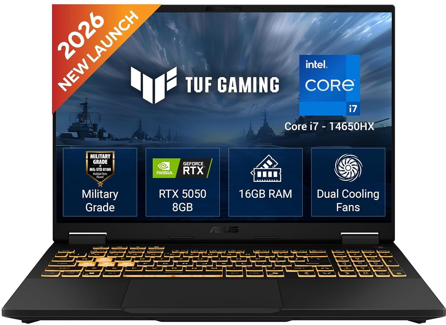 ASUS ASUS TUF Gaming F16 (2026) Intel Core i7 14th Gen 14650HX - (16 GB/1 TB SSD/Windows 11 Home/8 GB Graphics/NVIDIA GeForce RTX 5050/144 Hz) FX608JH...