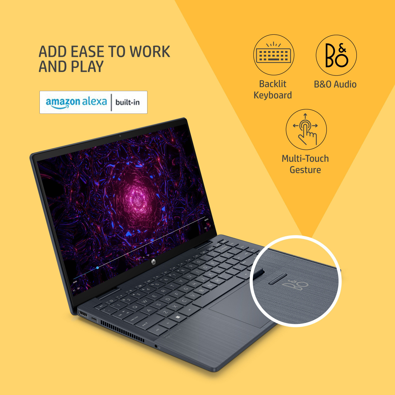 Image of HP Pavilion x360 Intel Core i7 12th Gen 1255U - (16 GB /512 GB SSD /Windows 11 Home) 14-ek0092TU Thin and Light Laptop