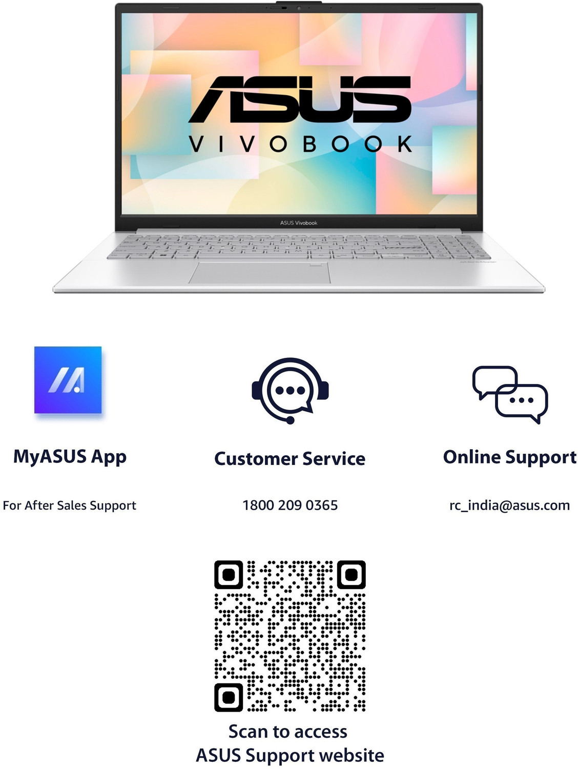 Image of ASUS Vivobook Go 15 AMD Ryzen 3 Quad Core 7320U - (8 GB /512 GB SSD /Windows 11 Home) E1504FA-NJ321WS Thin and Light Laptop