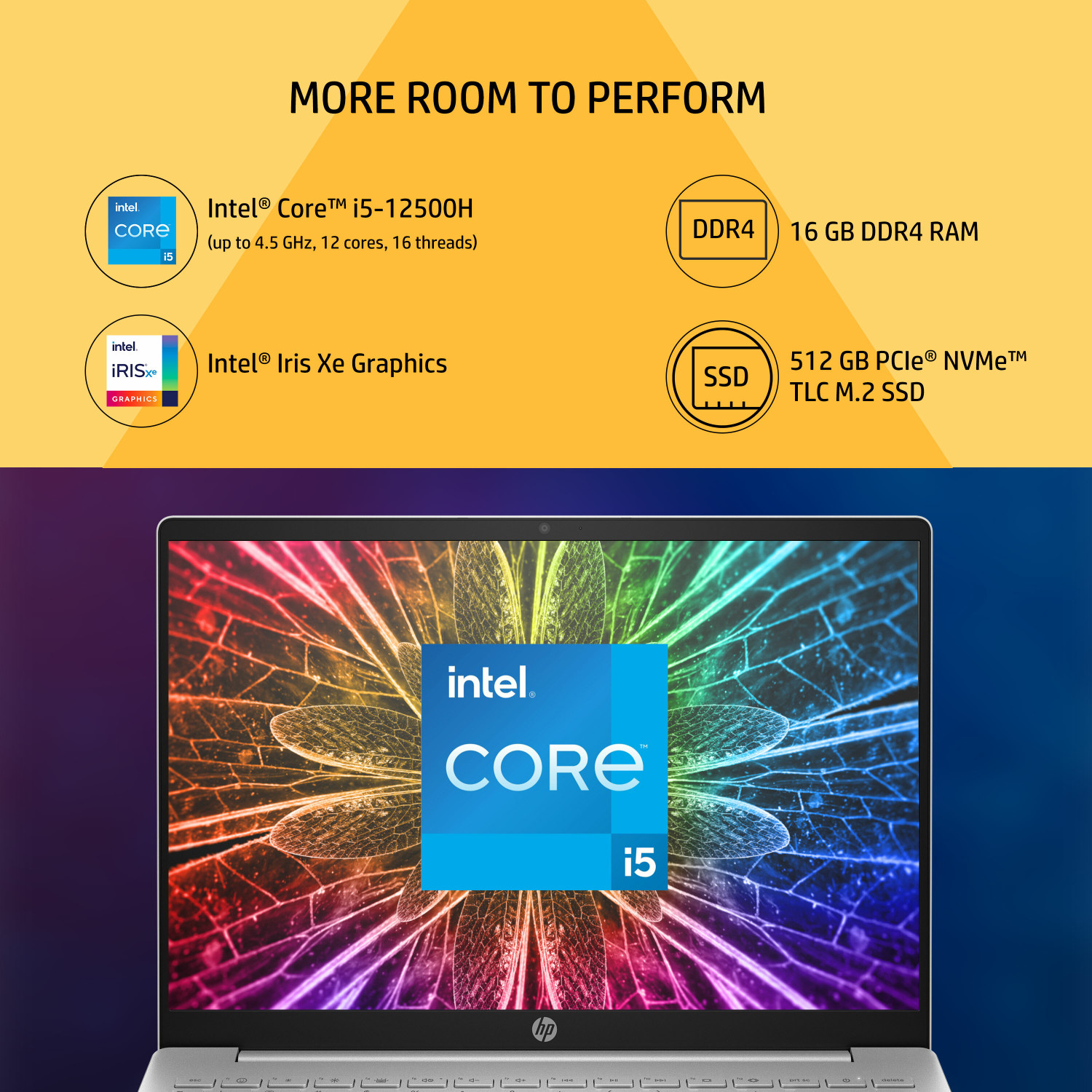 Image of HP Pavilion Plus Creator Eyesafe Intel Core i5 12th Gen 12500H - (16 GB /512 GB SSD /Windows 11 Home) 14-eh0025TU Thin and Light Laptop