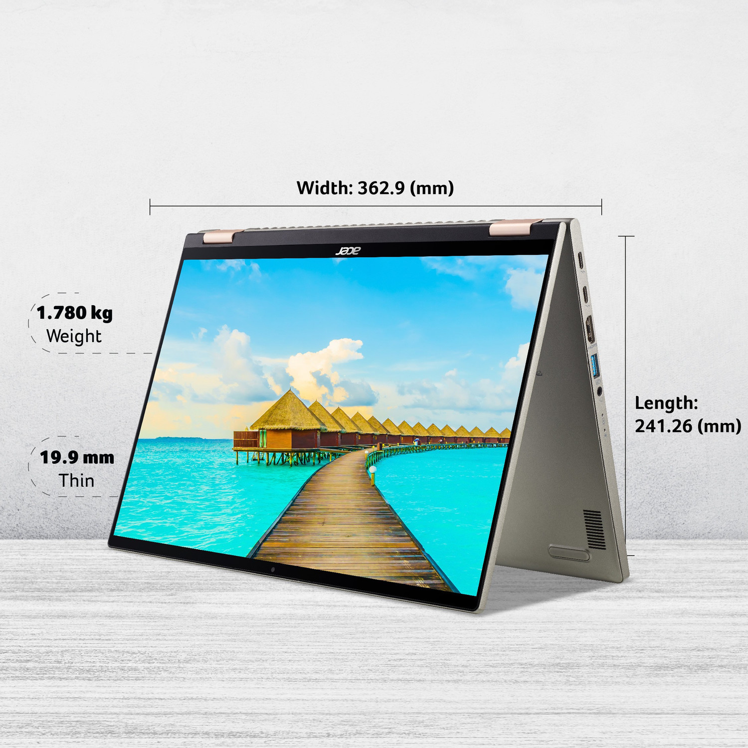 Image of Acer Spin 5 Intel EVO Intel Core i7 12th Gen 1260P - (16 GB /1 TB SSD /Windows 11 Home) SP514-51N 2 in 1 Laptop