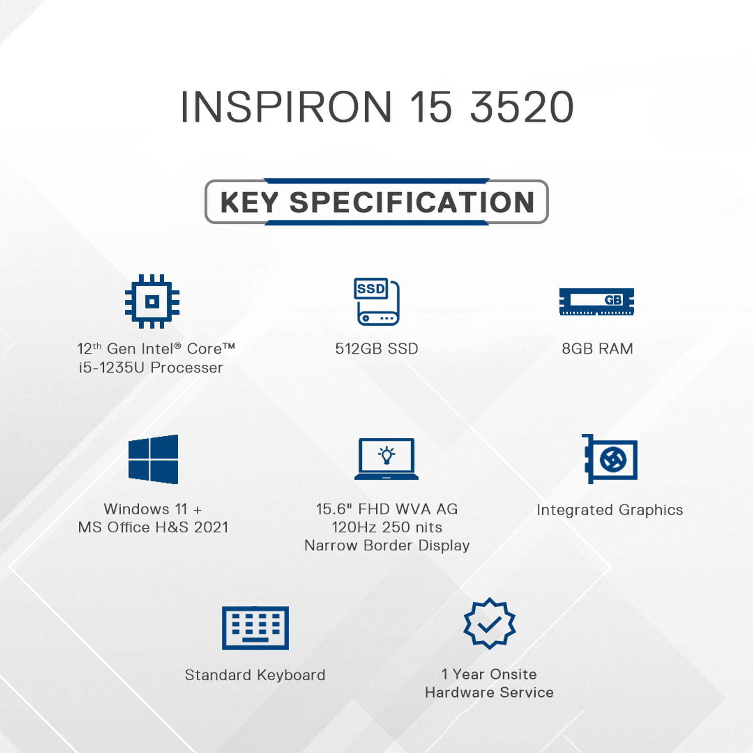 Image of DELL Intel Core i5 12th Gen 1235U - (8 GB /512 GB SSD /Windows 11 Home) New Inspiron 15 Laptop Thin and Light Laptop