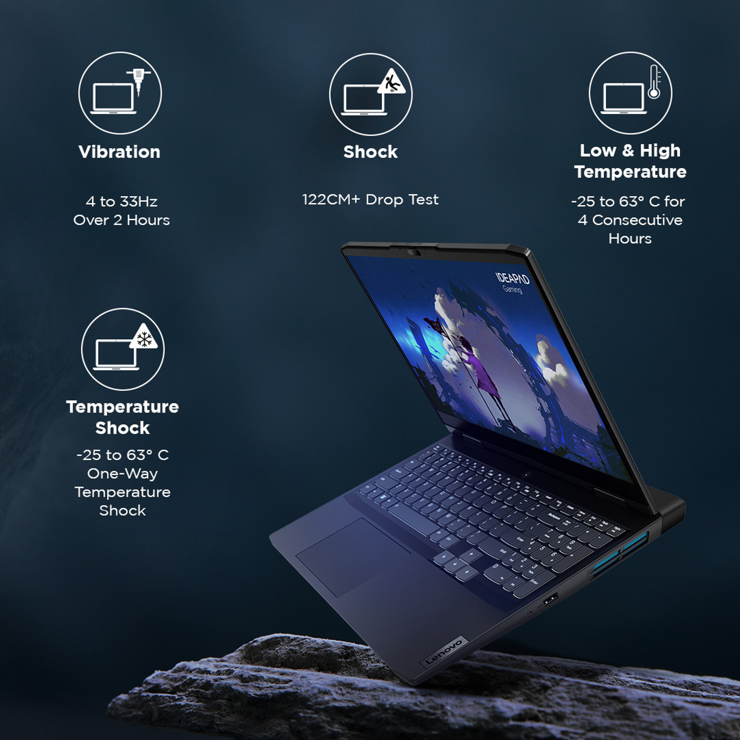 Image of Lenovo IdeaPad Gaming 3 Intel Core i5 12th Gen 12450H - (16 GB /512 GB SSD /Windows 11 Home /4 GB Graphics /NVIDIA GeForce RTX 3050 /85 W) 15IAH7 Gaming Laptop