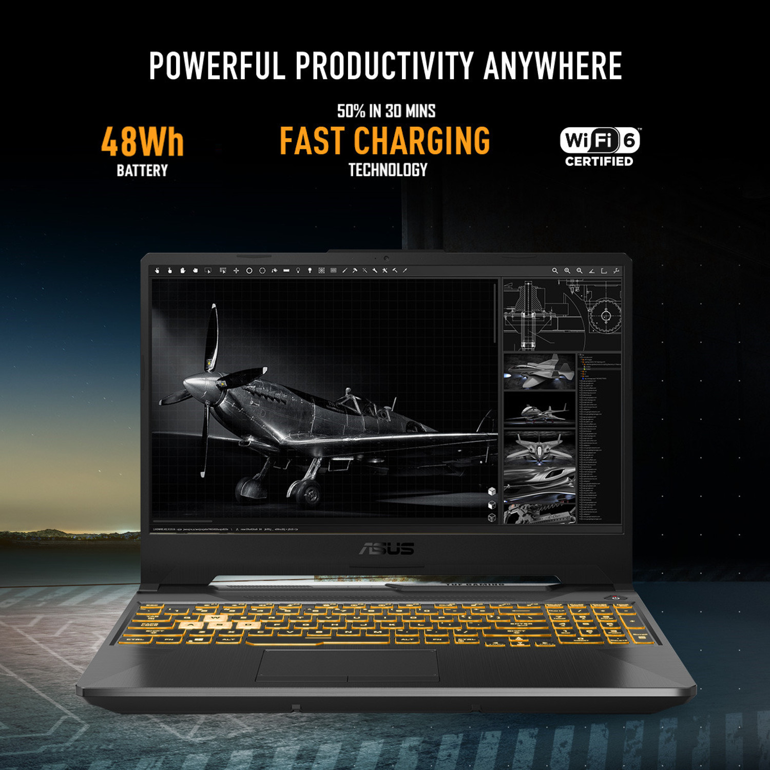 Image of ASUS TUF Gaming F15 - AI Powered Gaming Intel Core i5 11th Gen 11400H - (8 GB /512 GB SSD /Windows 11 Home /4 GB Graphics /NVIDIA GeForce RTX 2050 /144 Hz /70 TGP) FX506HF-HN024W Gaming Laptop