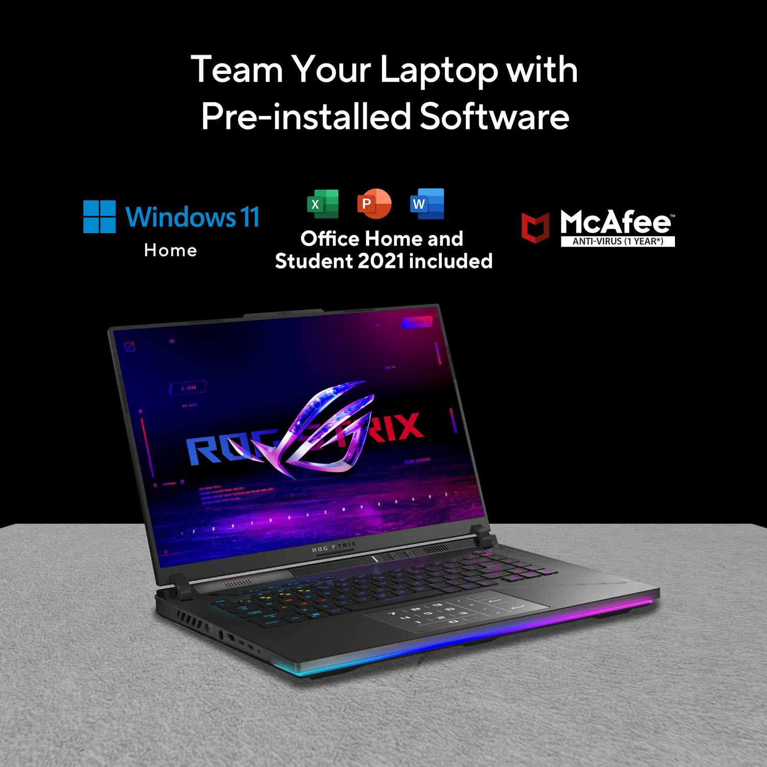 Image of ASUS ROG Strix SCAR 16 with 90WHr Battery Intel HX-Series Intel Core i9 13th Gen 13980HX - (32 GB /1 TB SSD /Windows 11 Home /16 GB Graphics /NVIDIA GeForce RTX 4090 /240 HZ /175 TGP) G634JY-NM054WS Gaming Laptop