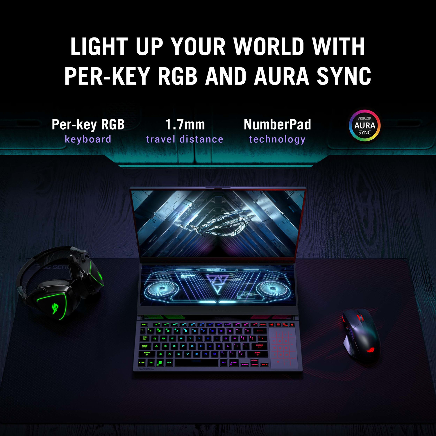 Image of ASUS ROG Zephyrus Duo 16 Dual Screen Laptop with 90Whr Battery AMD Ryzen 7 Octa Core 6800H - (32 GB /2 TB SSD /Windows 11 Home /6 GB Graphics /NVIDIA GeForce RTX 3060) GX650RM-LS019WS Gaming Laptop