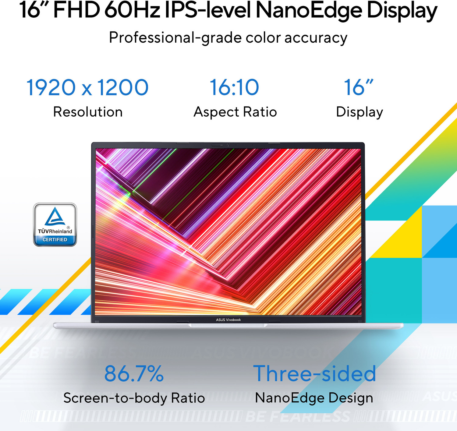 Image of ASUS Vivobook 16 Intel Core i3 13th Gen 1315U - (8 GB /512 GB SSD /Windows 11 Home) X1605VAB-MB322WS Thin and Light Laptop