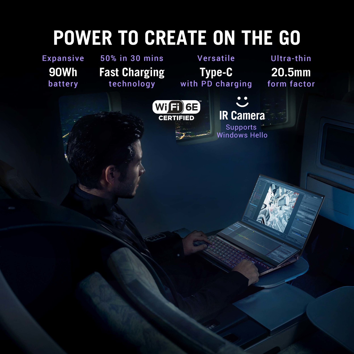 Image of ASUS ROG Zephyrus Duo 16 Dual Screen Laptop with 90Whr Battery AMD Ryzen 7 Octa Core 6800H - (32 GB /2 TB SSD /Windows 11 Home /6 GB Graphics /NVIDIA GeForce RTX 3060) GX650RM-LS019WS Gaming Laptop