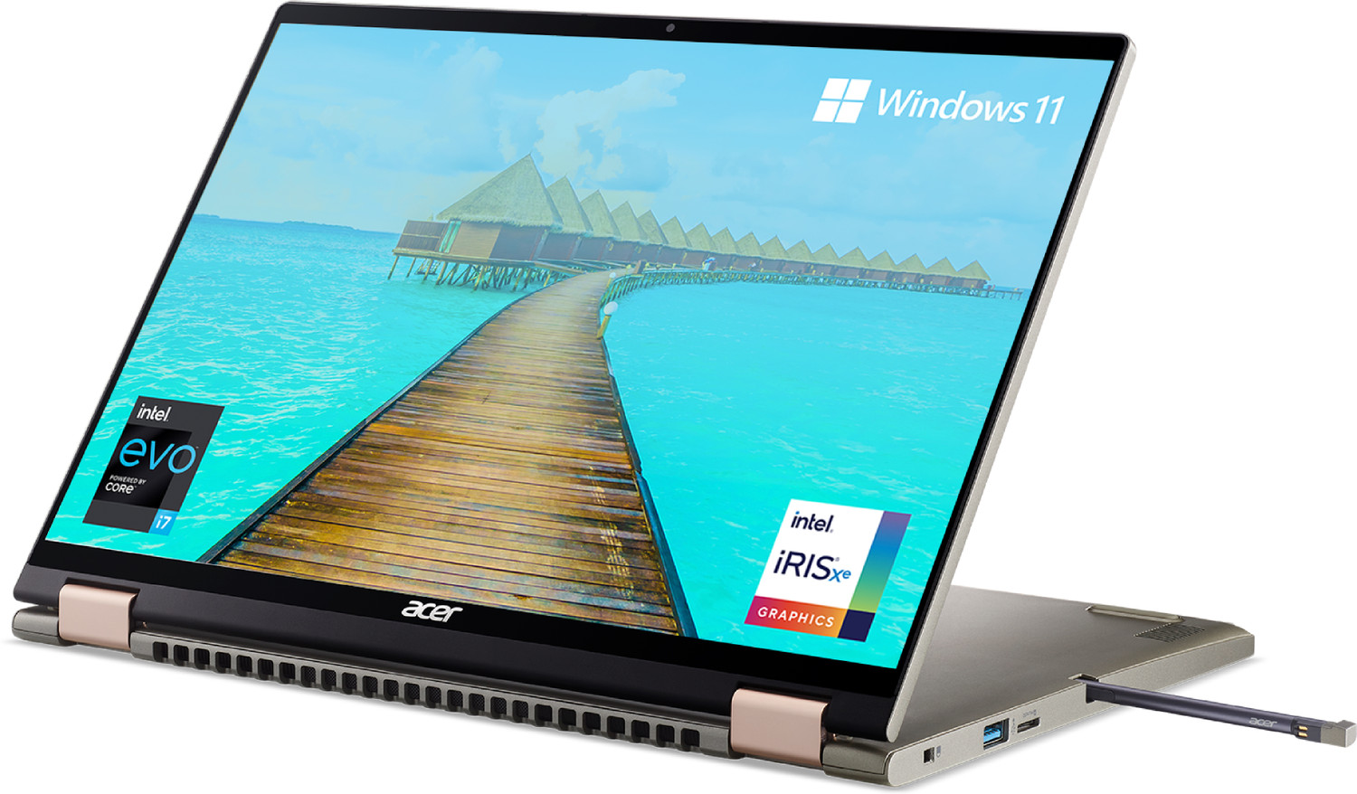 Image of Acer Spin 5 Intel EVO Intel Core i7 12th Gen 1260P - (16 GB /1 TB SSD /Windows 11 Home) SP514-51N 2 in 1 Laptop