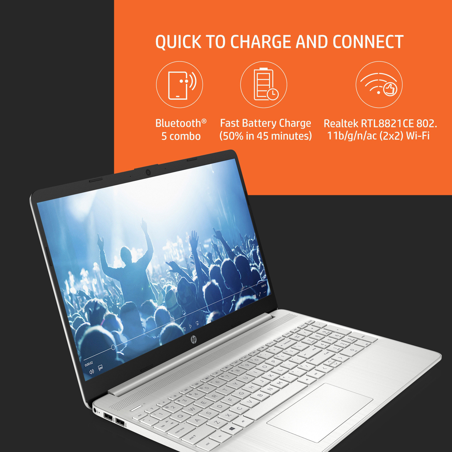 Image of HP AMD Ryzen 5 Hexa Core 5500U - (16 GB /512 GB SSD /Windows 11 Home) 15s- eq2182AU Thin and Light Laptop