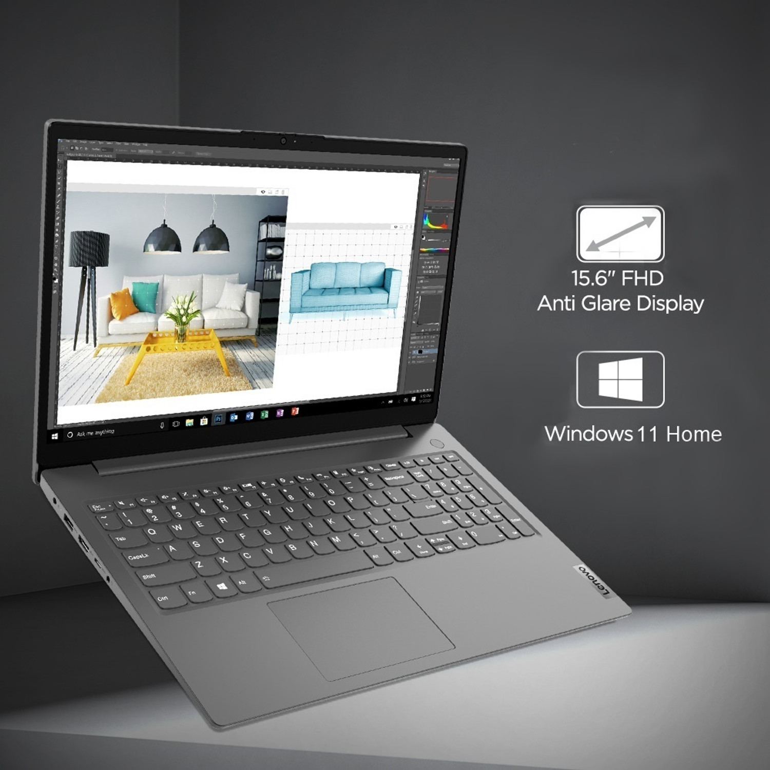 Image of Lenovo V15 Intel Core i3 12th Gen 1215U - (8 GB /512 GB SSD /Windows 11 Home) V15 G3 IAP Thin and Light Laptop