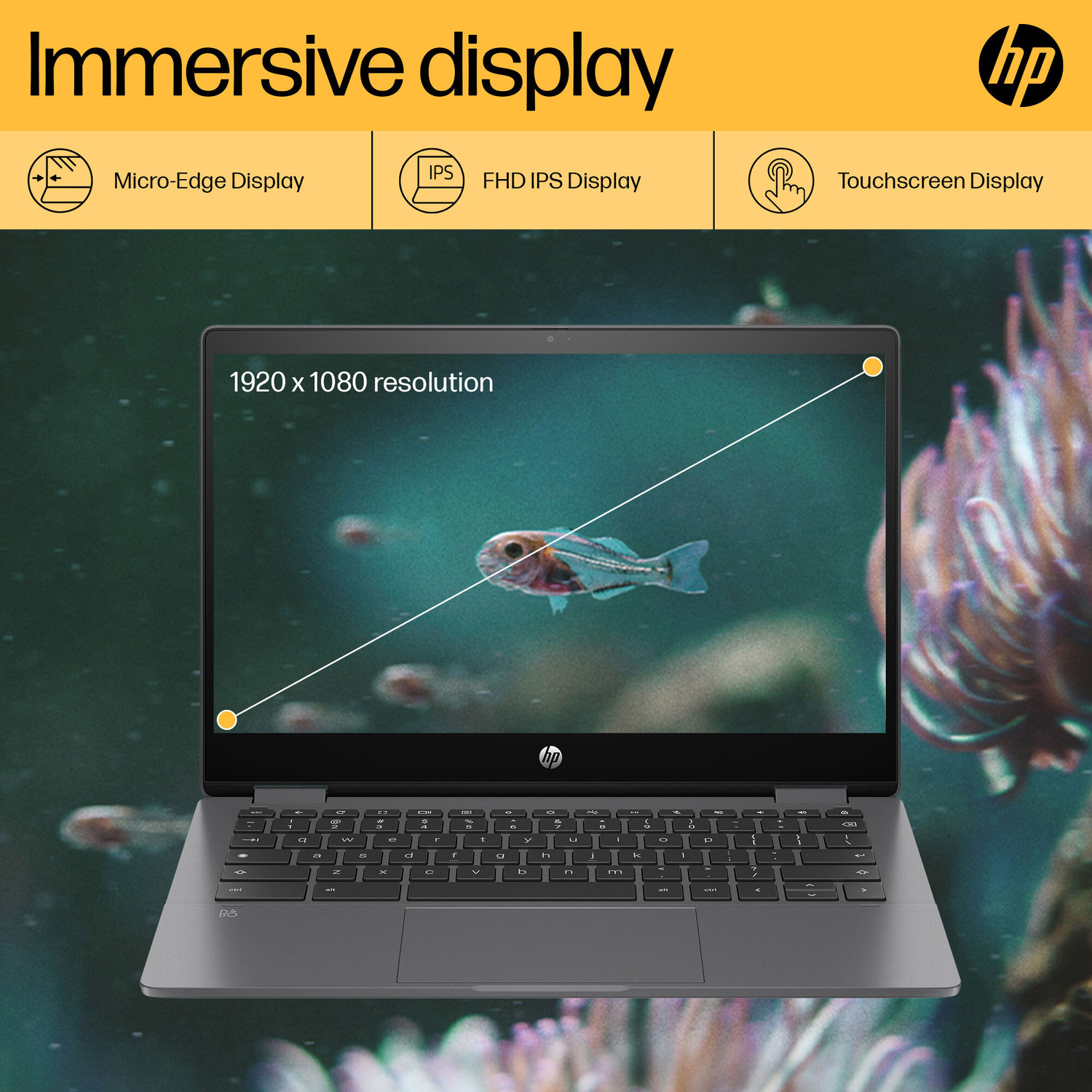 Image of HP Chromebook MediaTek Kompanio 1200 - (8 GB /256 GB SSD /Chrome OS) 13b-ca0006MU Chromebook