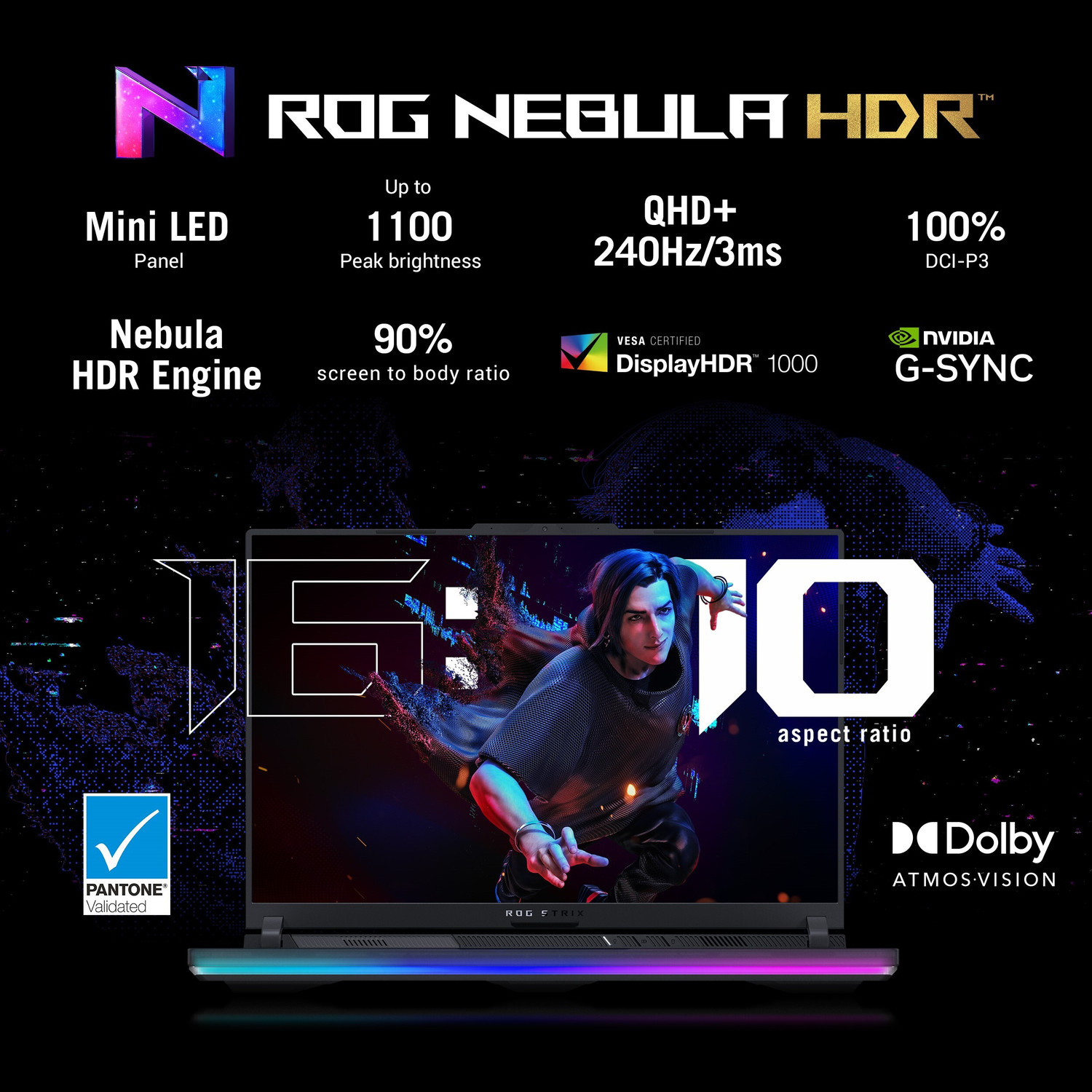 Image of ASUS ROG Strix SCAR 16 with 90WHr Battery Intel HX-Series Intel Core i9 13th Gen 13980HX - (32 GB /1 TB SSD /Windows 11 Home /16 GB Graphics /NVIDIA GeForce RTX 4090 /240 HZ /175 TGP) G634JY-NM054WS Gaming Laptop