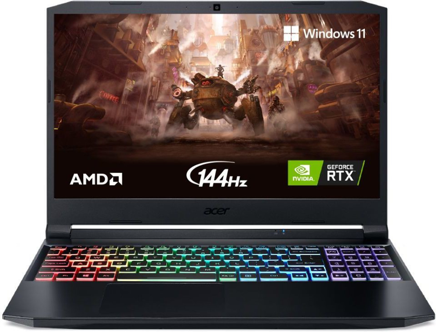 Image of Acer Nitro 5 AMD Ryzen 5 Hexa Core 5600H - (16 GB /1 TB HDD /512 GB SSD /Windows 11 Home /4 GB Graphics /NVIDIA GeForce RTX 3050) AN515-45 Gaming Laptop