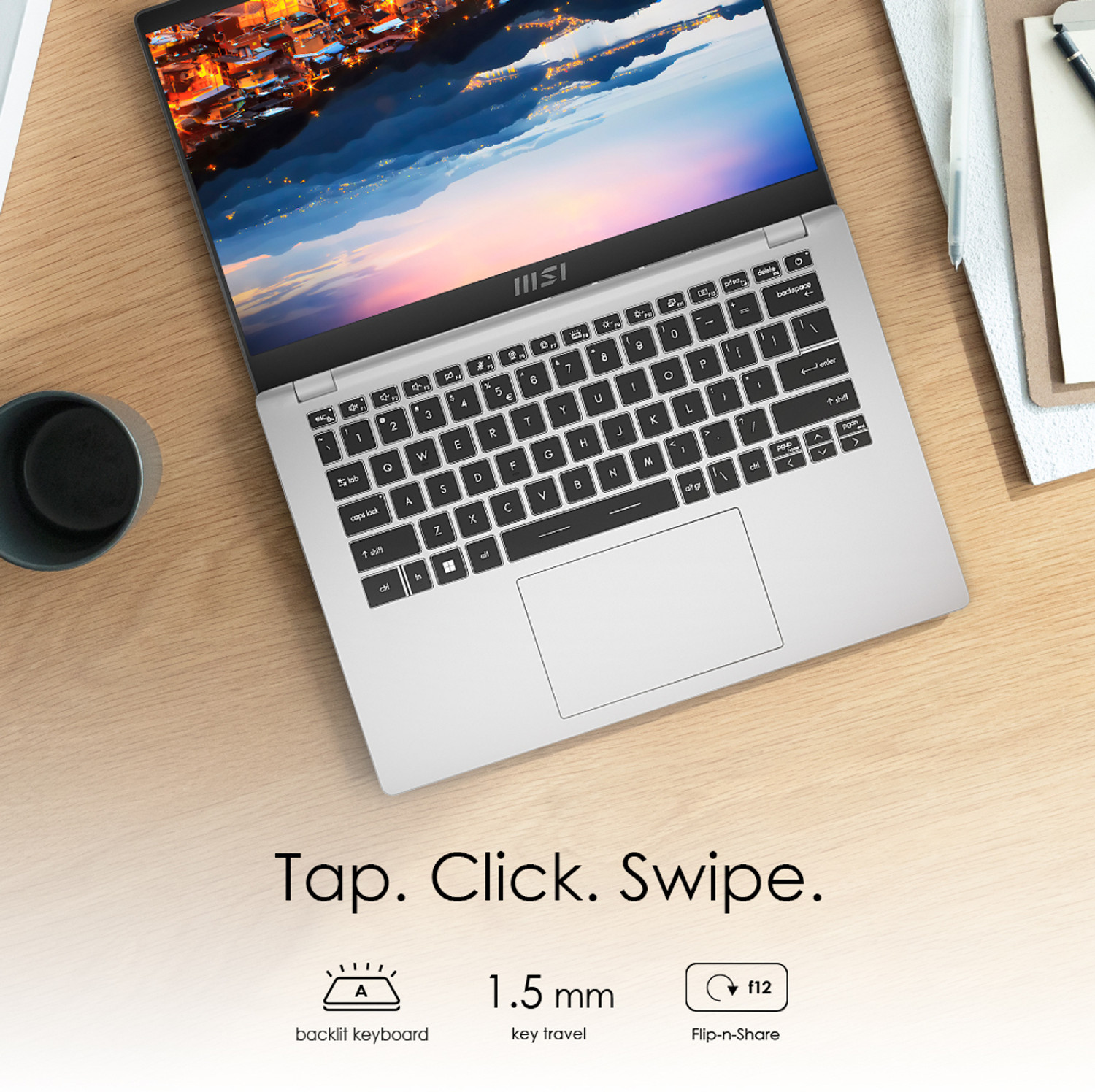 Image of MSI Modern 14 Intel Core i5 12th Gen 1235U - (8 GB /512 GB SSD /Windows 11 Home) Modern 14 C12M-440IN / Modern 14 C12MO-1021IN Thin and Light Laptop