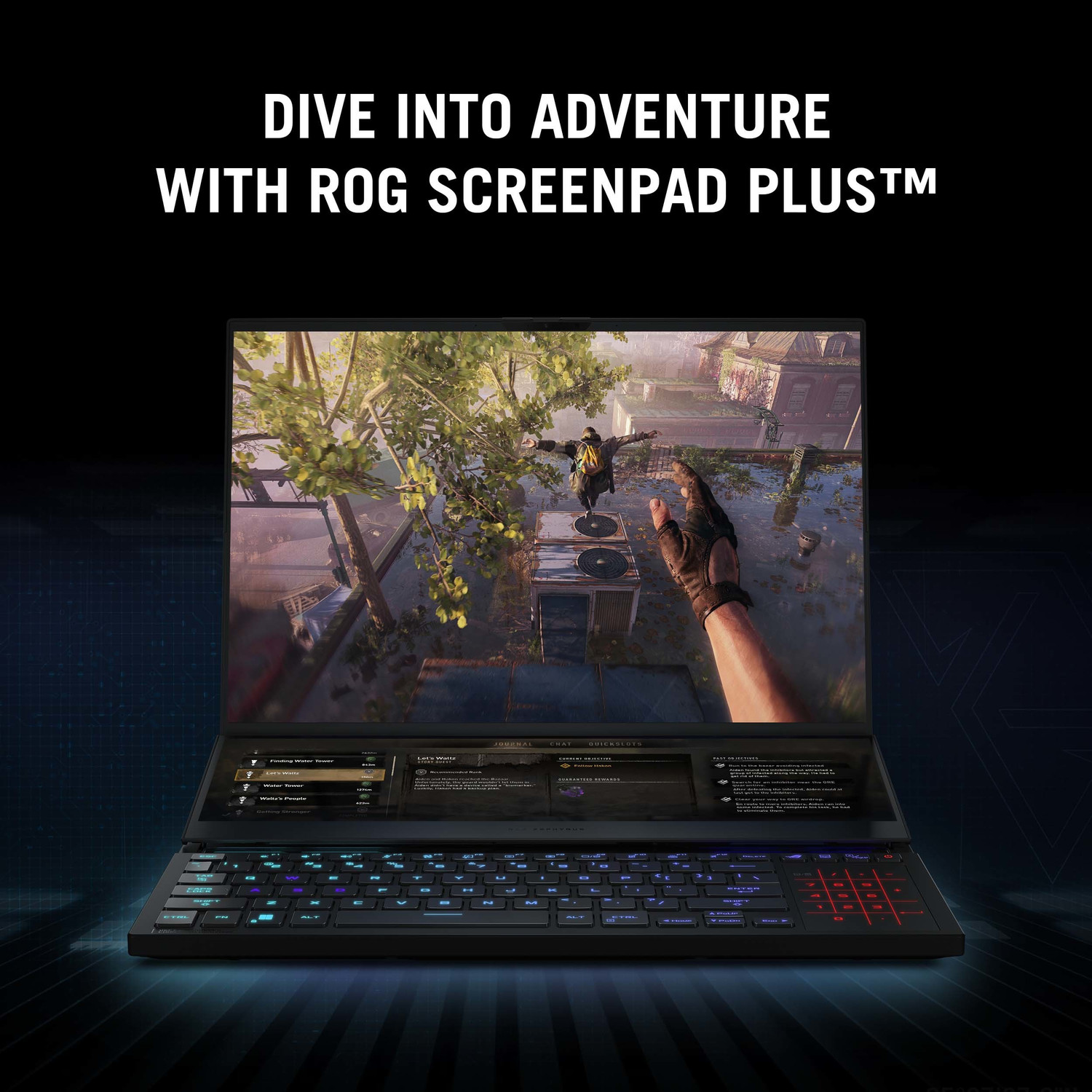 Image of ASUS ROG Zephyrus Duo 16 Dual Screen Laptop with 90Whr Battery AMD Ryzen 7 Octa Core 6800H - (32 GB /2 TB SSD /Windows 11 Home /6 GB Graphics /NVIDIA GeForce RTX 3060) GX650RM-LS019WS Gaming Laptop
