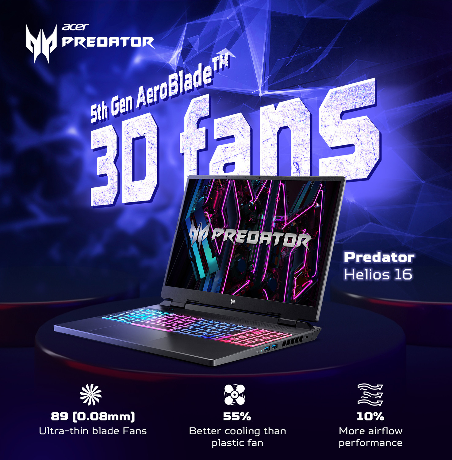 Image of Acer Predator Neo Intel Core i7 13th Gen 13700HX - (16 GB /512 GB SSD /Windows 11 Home /6 GB Graphics /NVIDIA GeForce RTX 4050) PHN16-71-74H1 Gaming Laptop