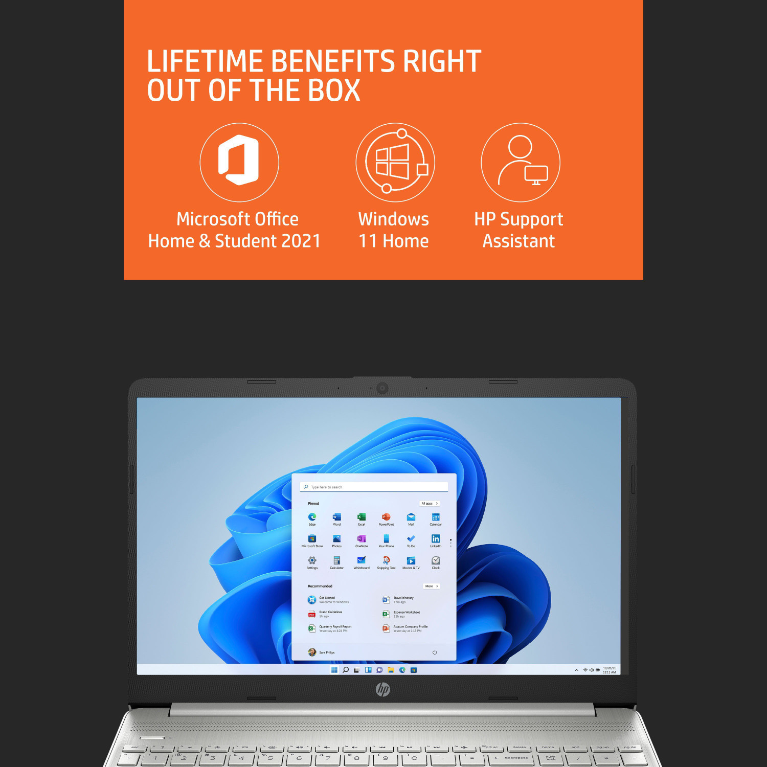 Image of HP AMD Ryzen 5 Hexa Core 5500U - (16 GB /512 GB SSD /Windows 11 Home) 15s- eq2182AU Thin and Light Laptop