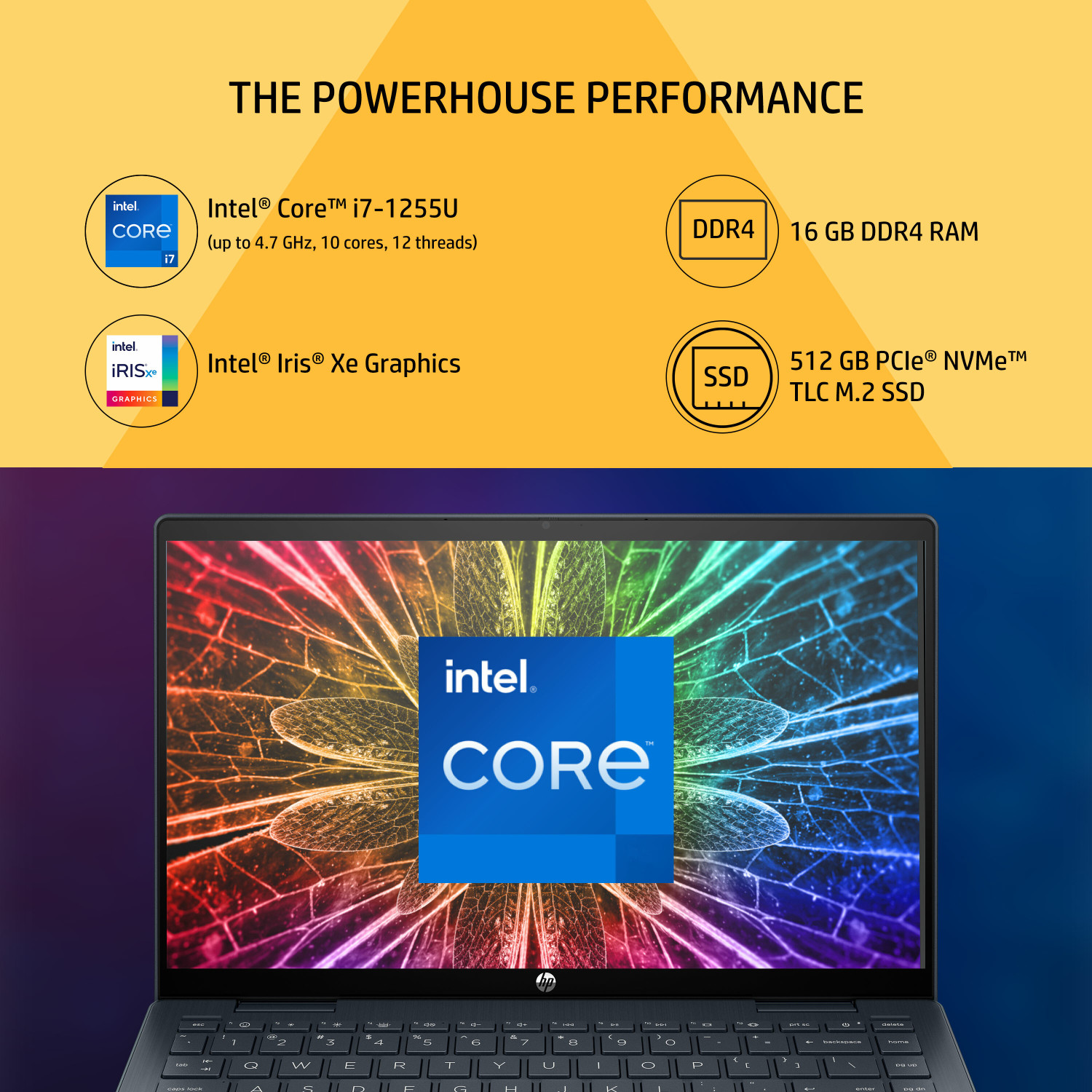 Image of HP Pavilion x360 Intel Core i7 12th Gen 1255U - (16 GB /512 GB SSD /Windows 11 Home) 14-ek0092TU Thin and Light Laptop