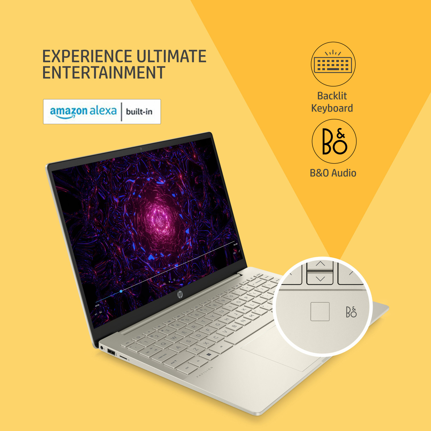 Image of HP Pavilion Plus Creator Eyesafe Intel Core i5 12th Gen 12500H - (16 GB /512 GB SSD /Windows 11 Home) 14-eh0025TU Thin and Light Laptop