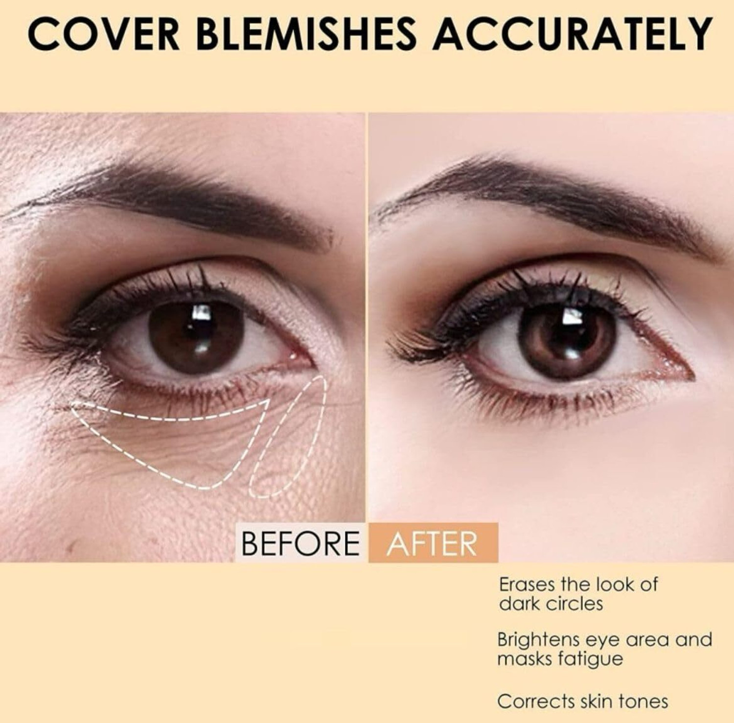 Image of Morbee Concealer corrector, Palette Waterproof Concealer With Full Coverage Q14 Concealer (BEIGE, 25 ml)