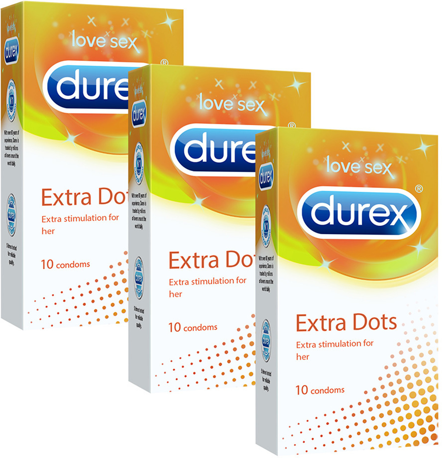 DUREX Extra Dots Condom  (Set of 3, 30 Sheets)