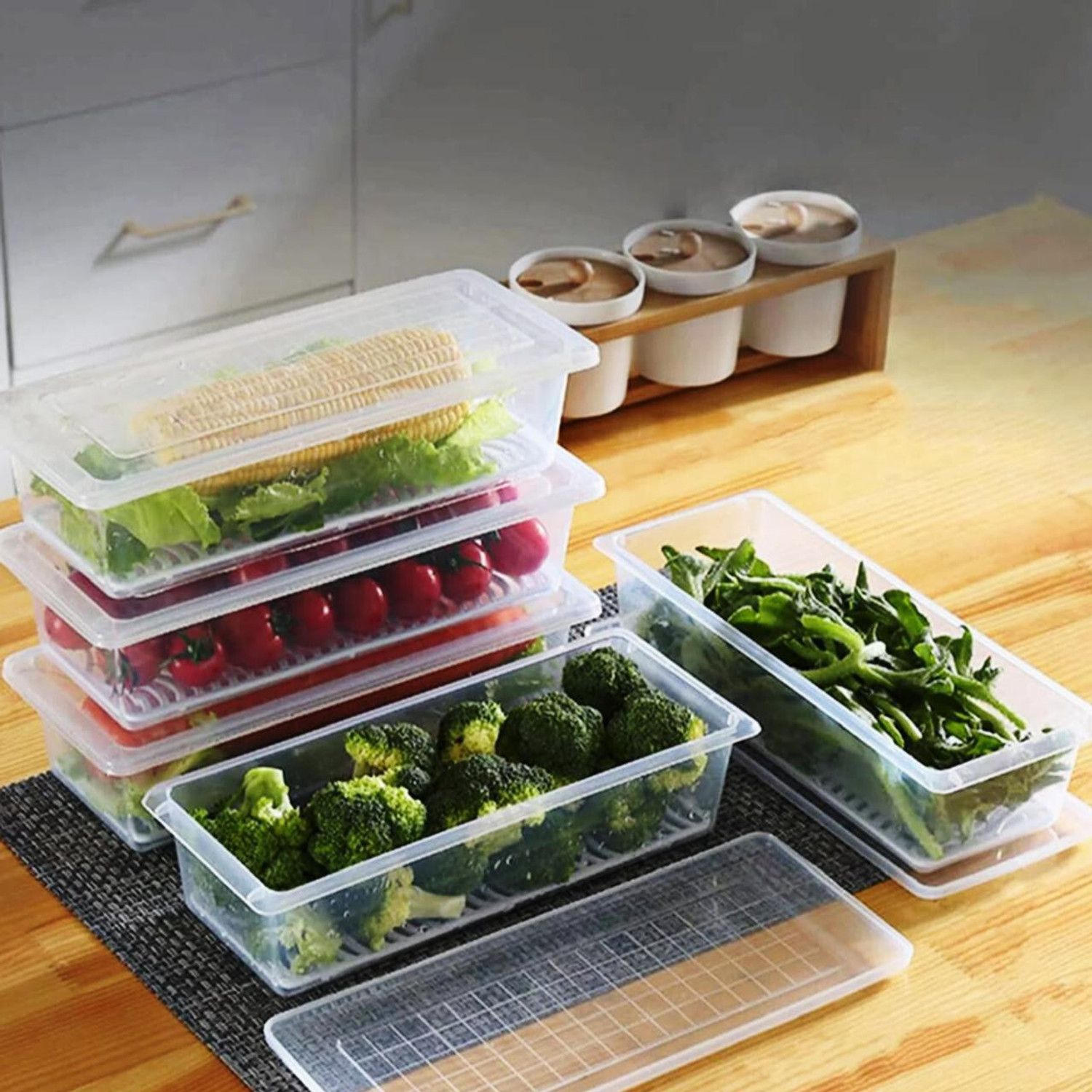 Image of KHISKOLI BRAND Plastic Grocery Container - 250 ml (Pack of 24, Clear)