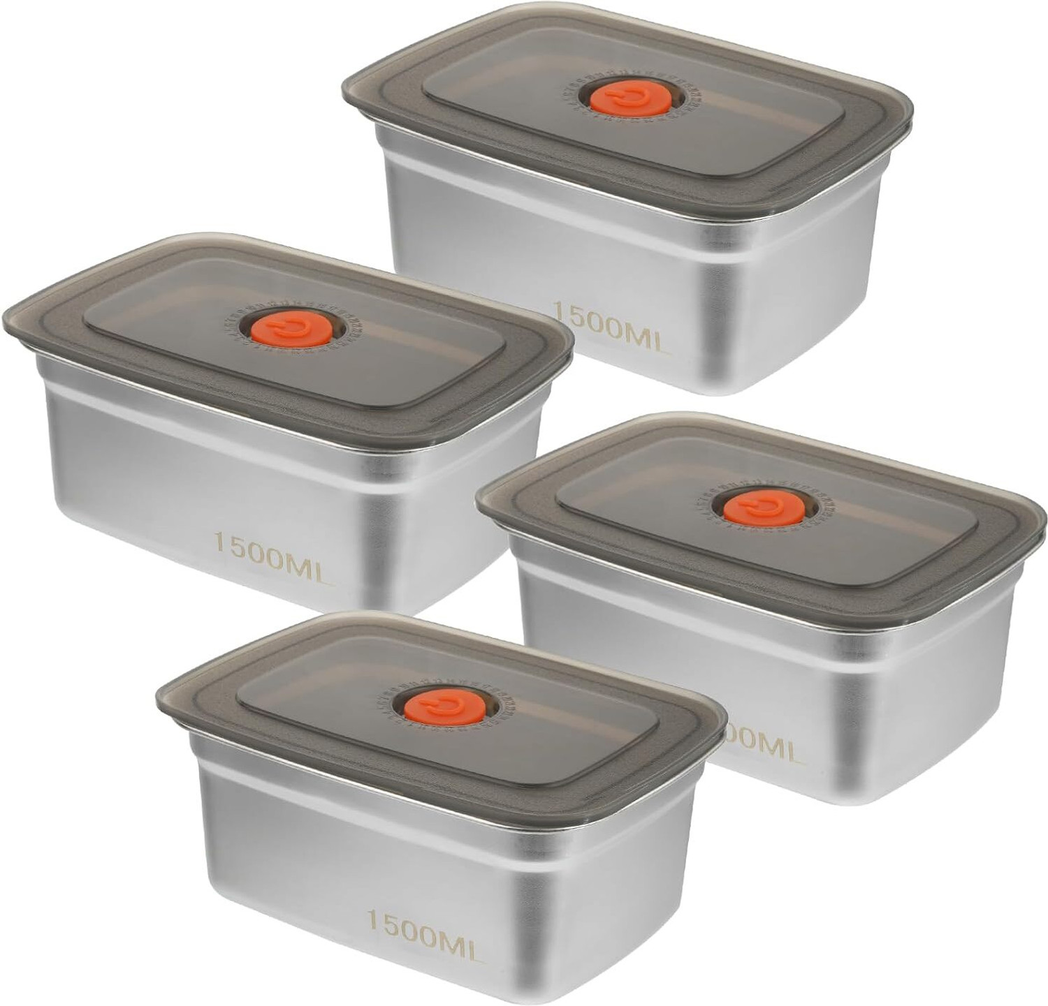 Image of meelana Plastic Fridge Container - 2500 ml (Pack of 4, White)
