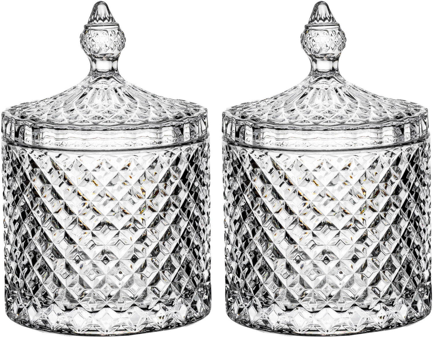 Image of Goodhomes Glass Cookie Jar - 1100 ml (Pack of 2, Clear)