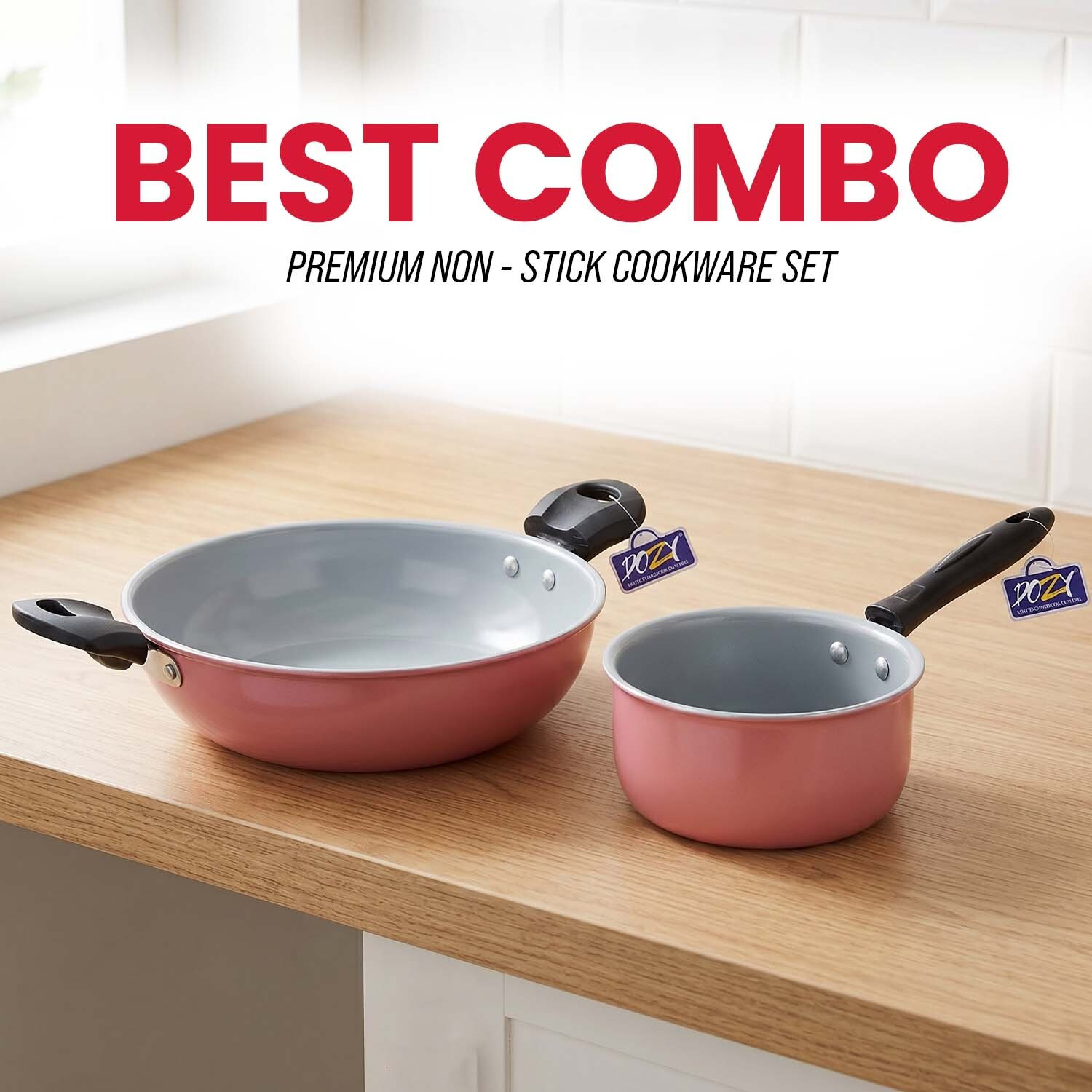 Image of Flipkart SmartBuy 3-Piece Cookware Combo Set Induction Bottom Non-Stick Coated Cookware Set (Aluminium, 3 - Piece)