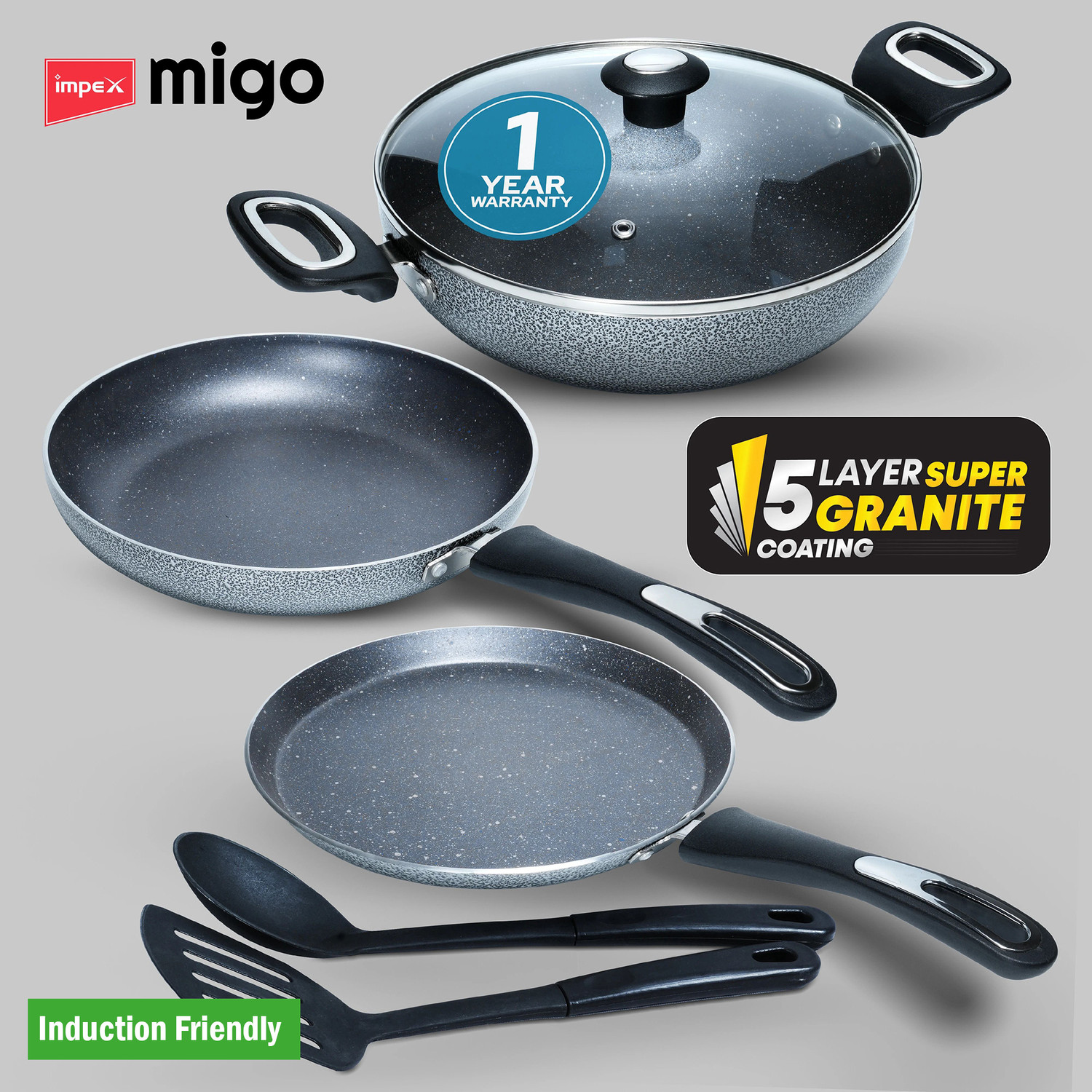 Image of Sigri-wala FlexForged Technology Kadhai 20 cm diameter 1.8 L capacity (Aluminium, Non-stick, Induction Bottom)